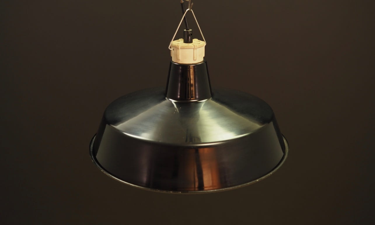 Vintage pendant lamp metal black 1960s
