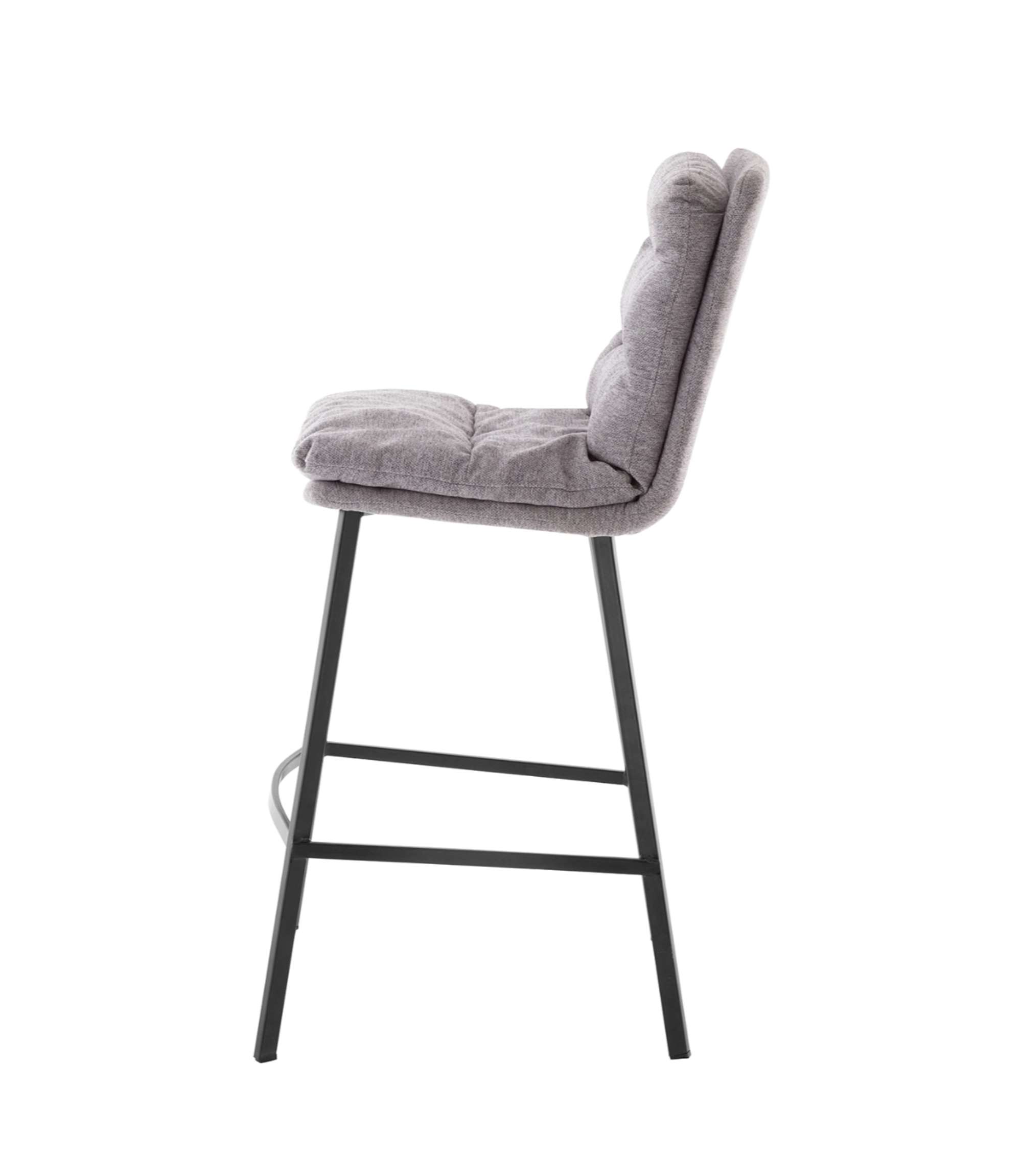 Bar stool Textile Metal Grey Black