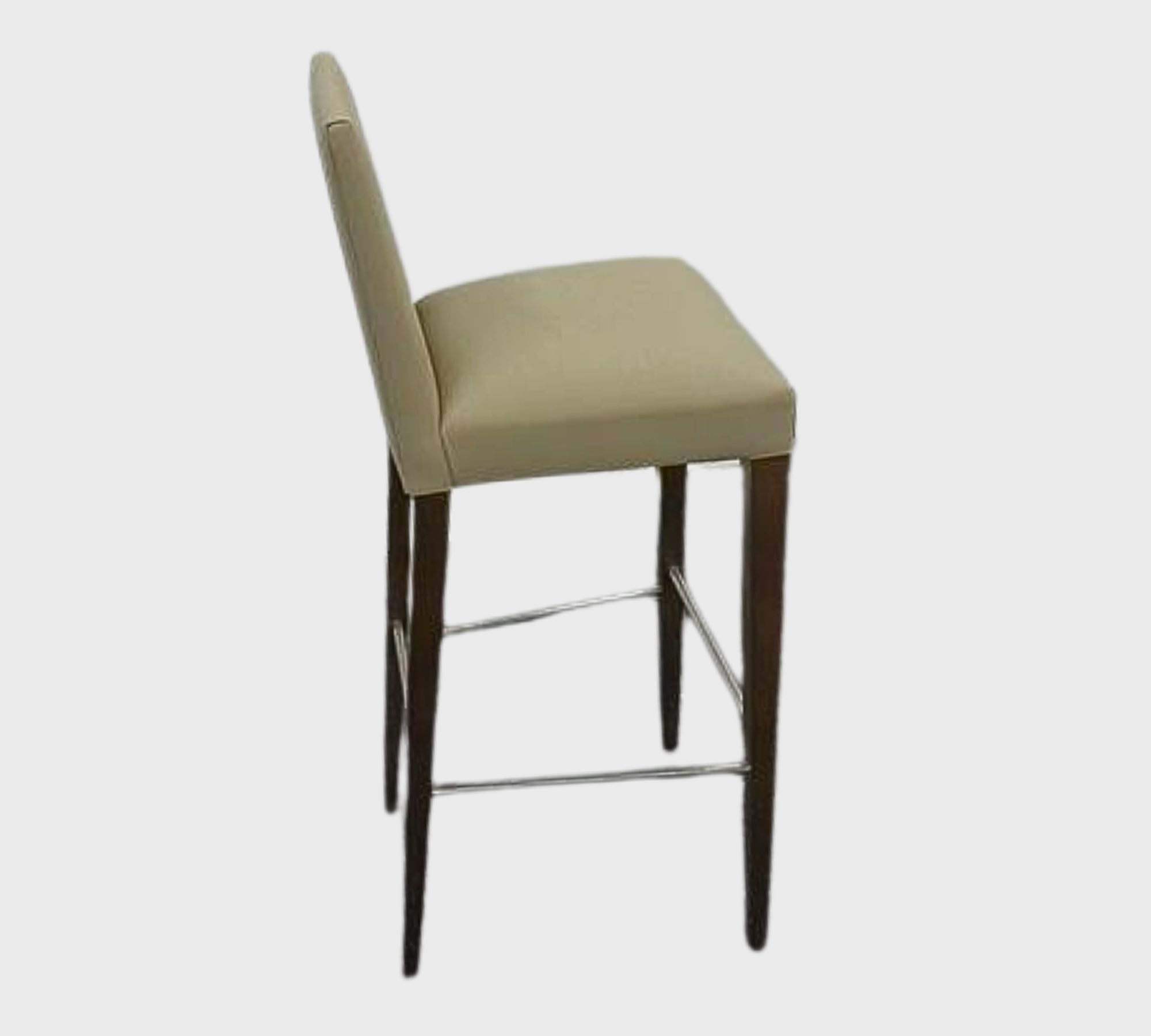 Anna Bar Stool Leather Wood Beige