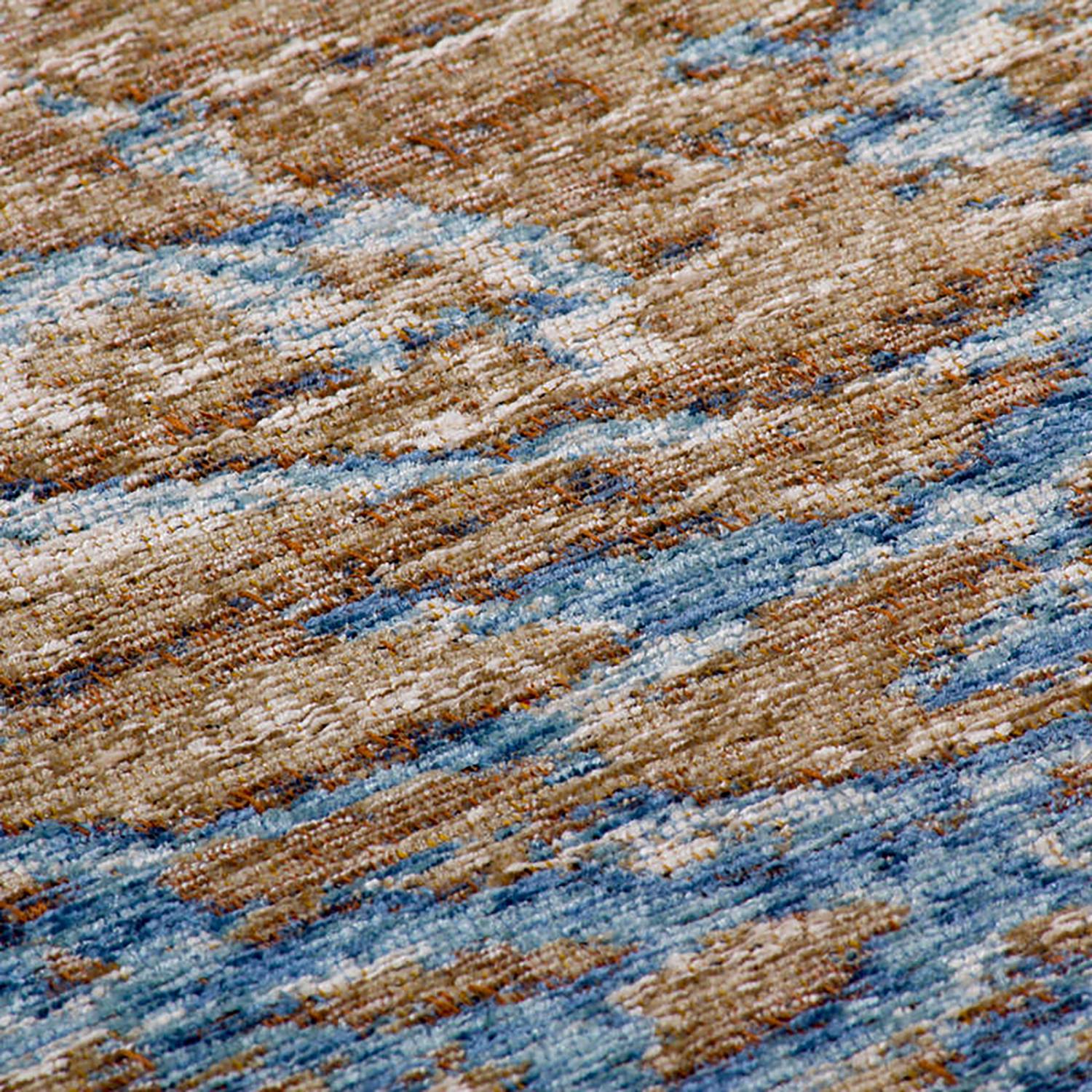 Kurzflorteppich Blaze II Blau Beige