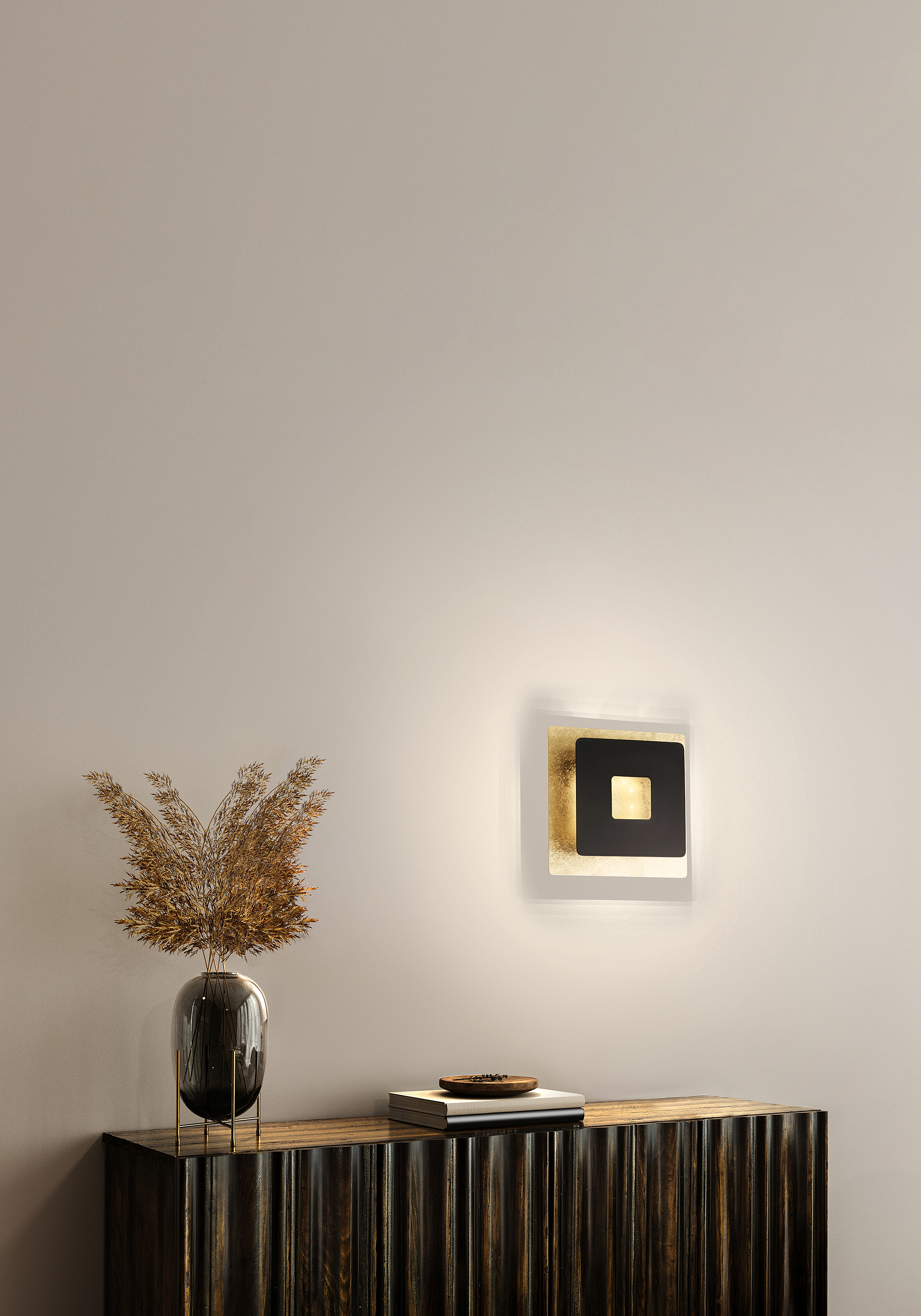 LED-Wandleuchte Hennes Eisen Schwarz Gold