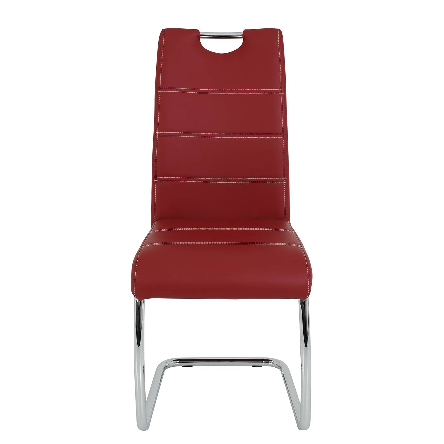 2x Freischwinger La PazKunstleder Metall Chrom Bordeaux