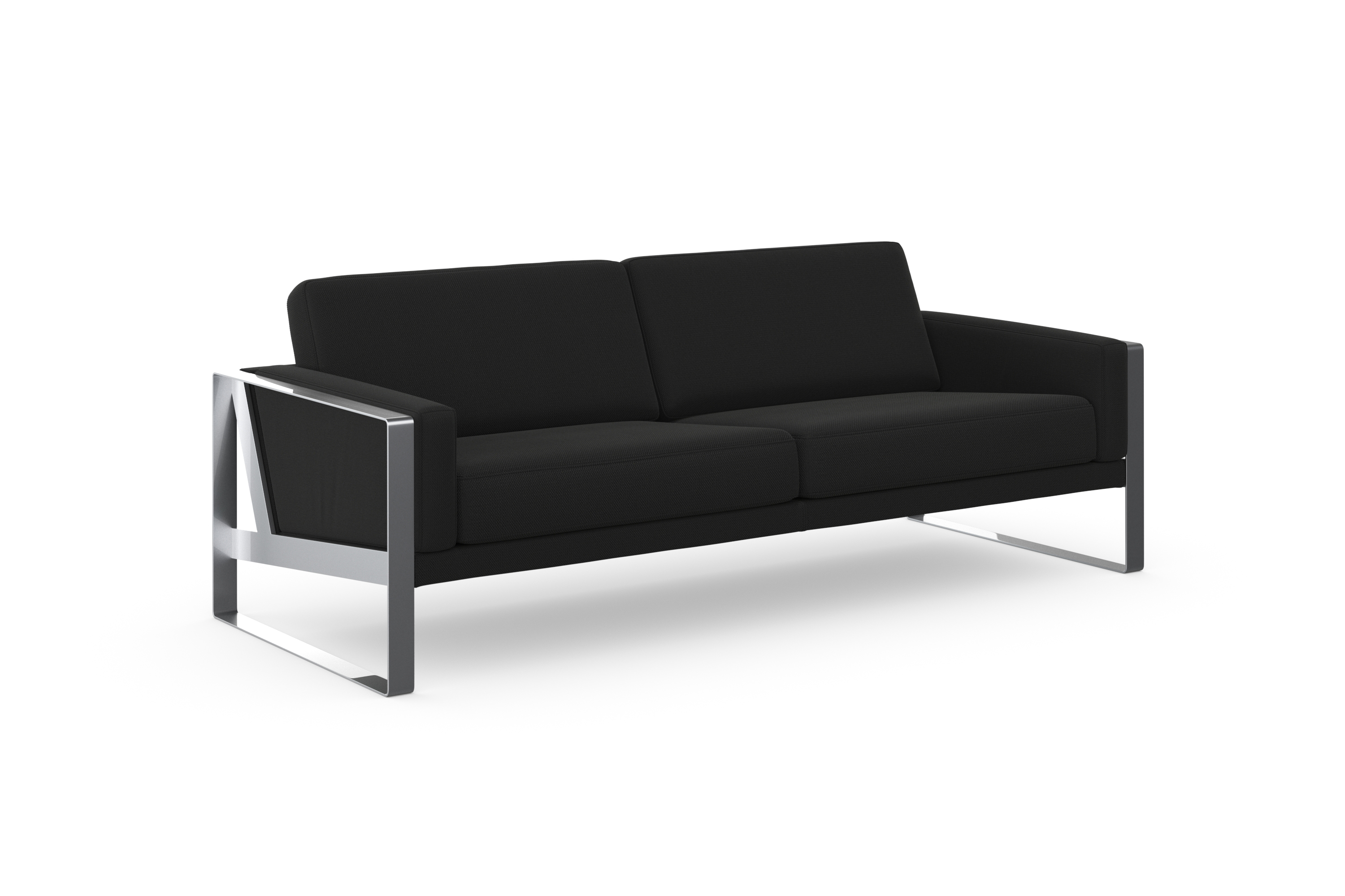 Frame Sofa 3-Sitzer Textil Schwarz