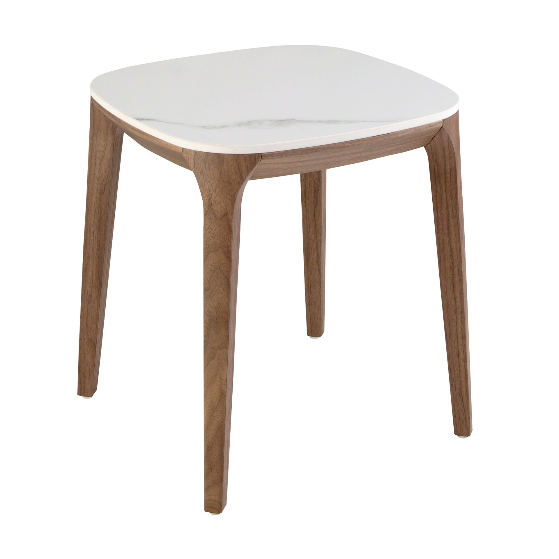Side table marble walnut veneer