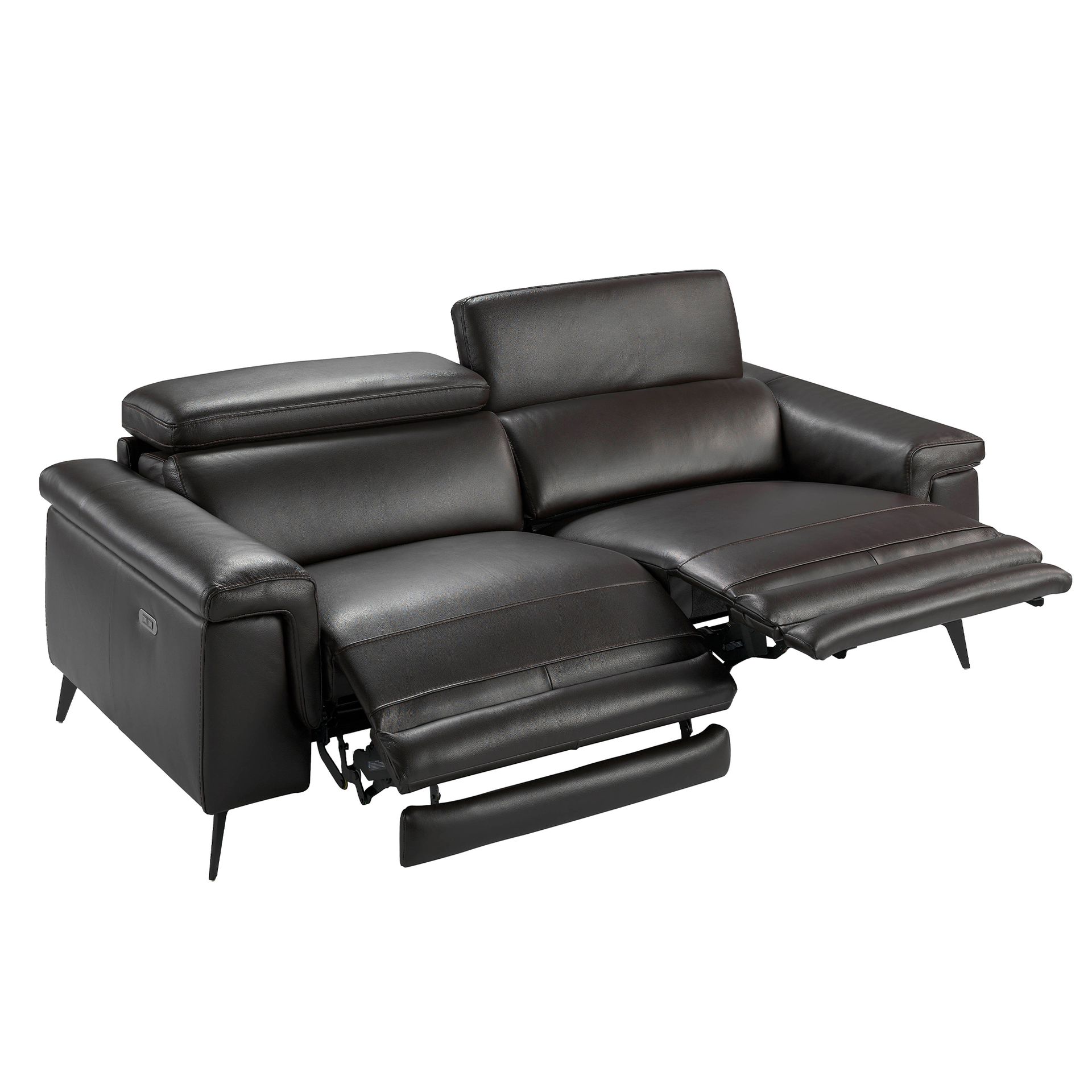 Sofa 3-Sitzer mit Relaxfunktion Leder Schokoladenbraun