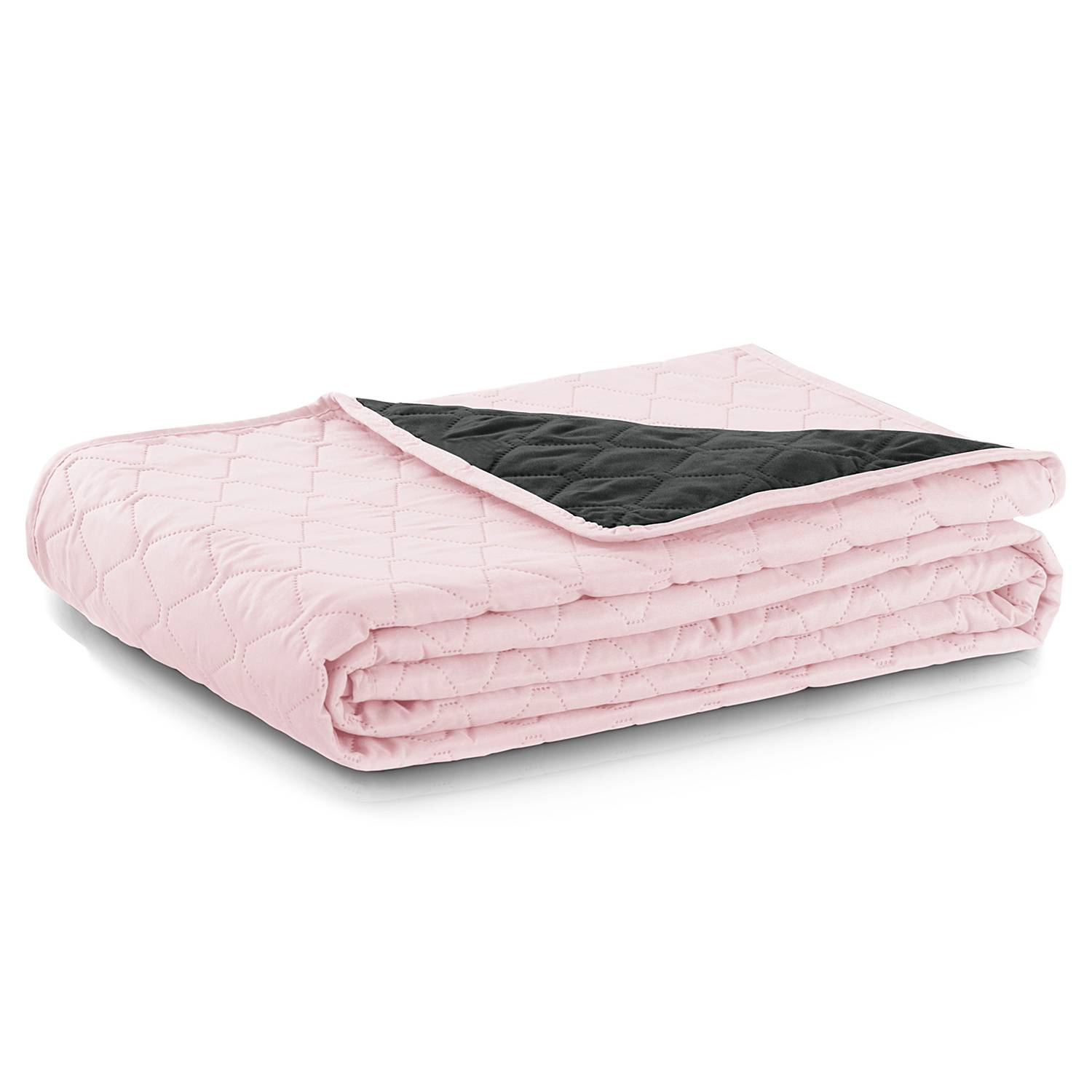 Daxel Tagesdecke Polyester Grau Rosa 170 x 210 cm