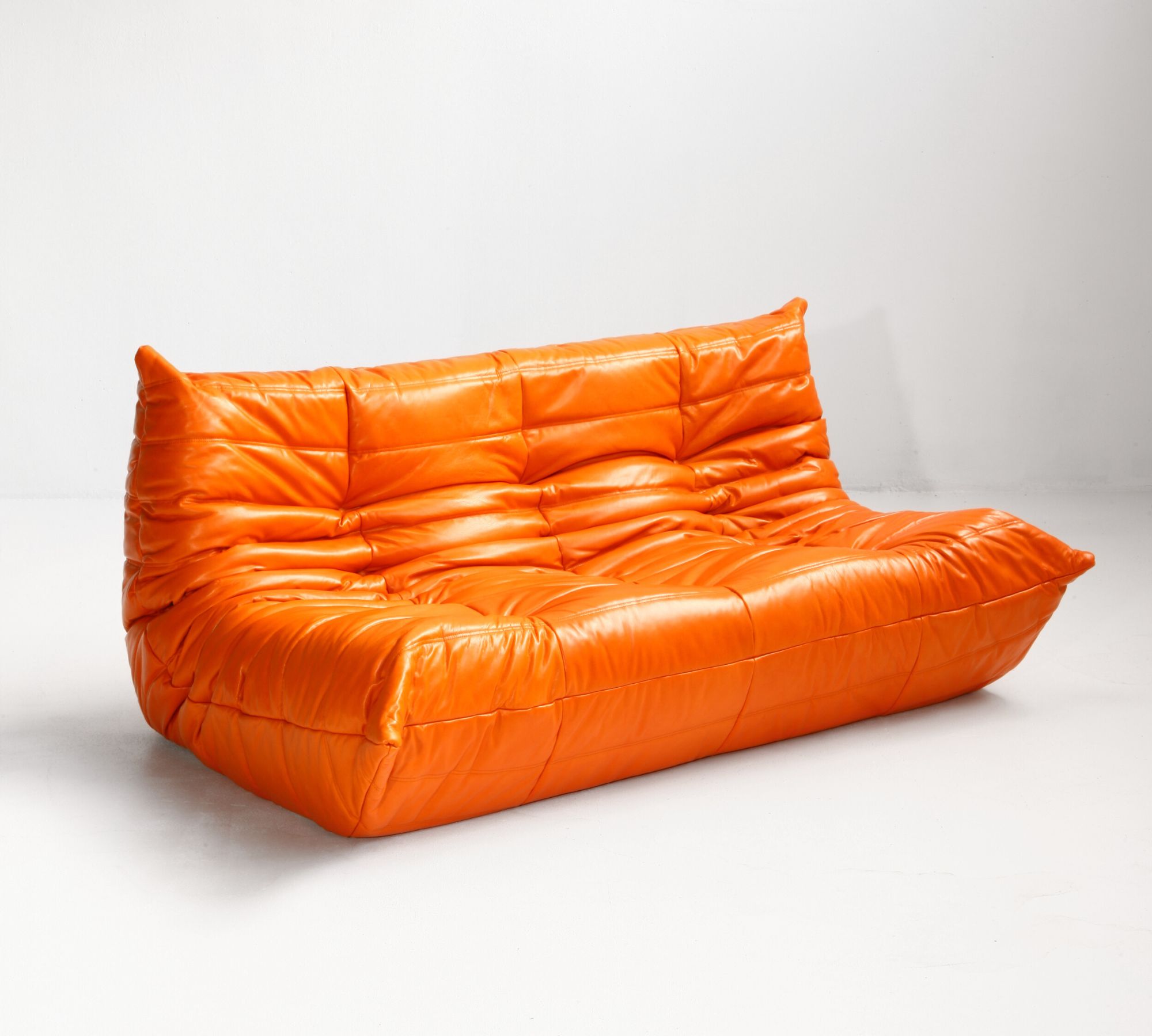 Togo Sofa 3-Sitzer in Premium Leder Orange