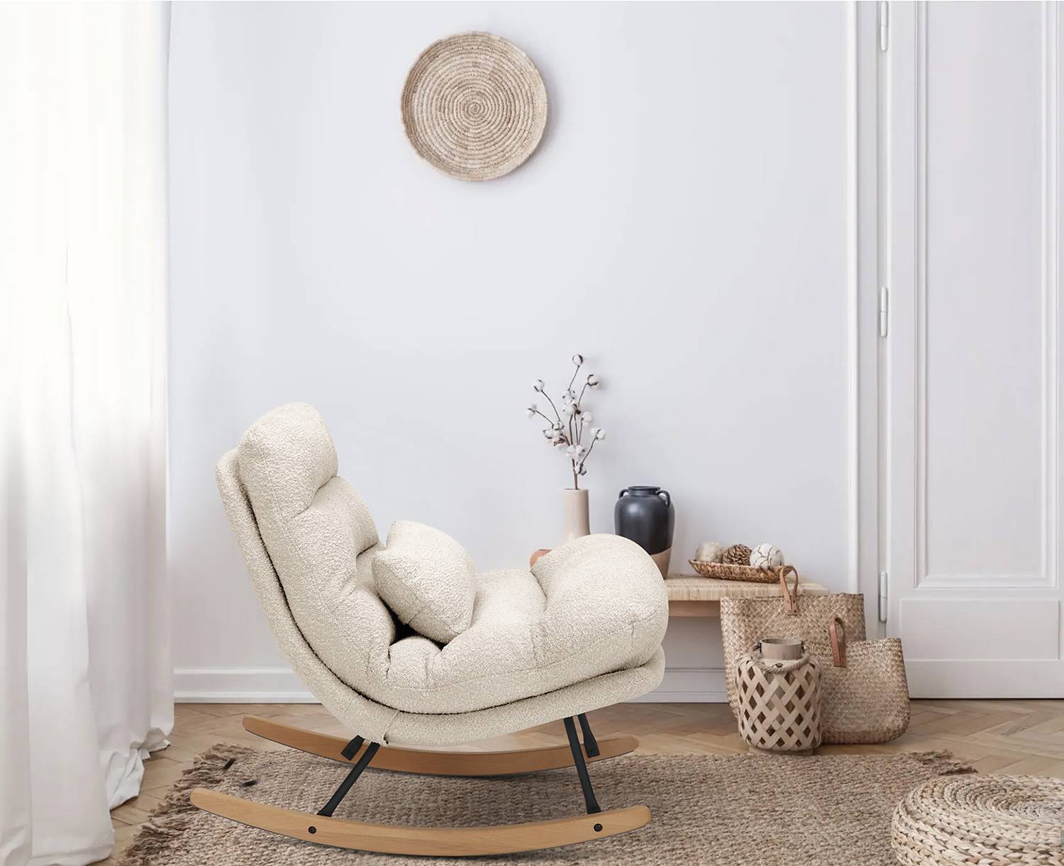 Schaukelsessel Skenala Beige