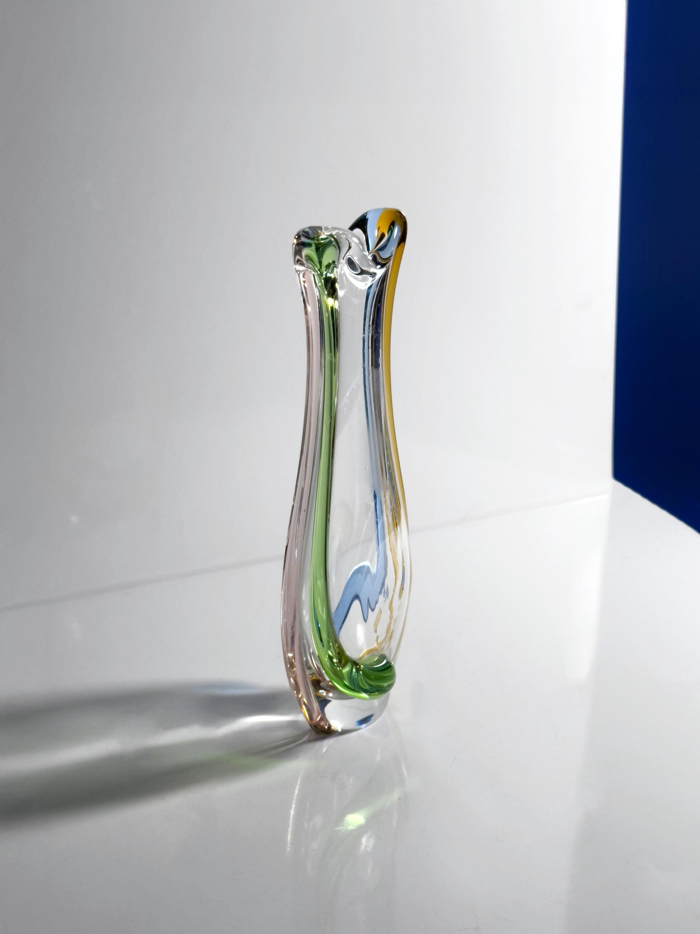 Vintage Rhapsody Vase Glas 50er Jahre