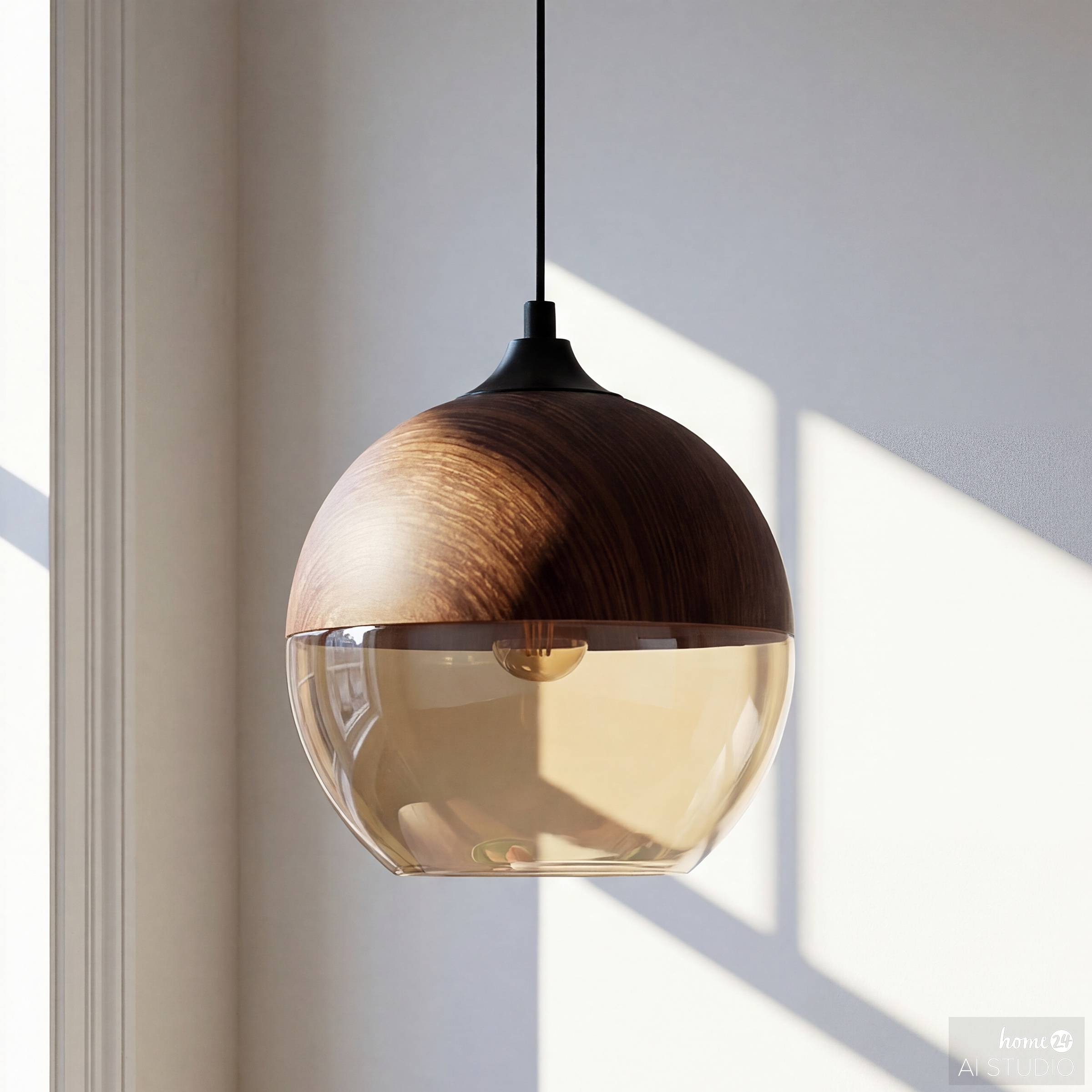 Kavon Spherical Pendant Light 1-bulb Colored Glass Iron