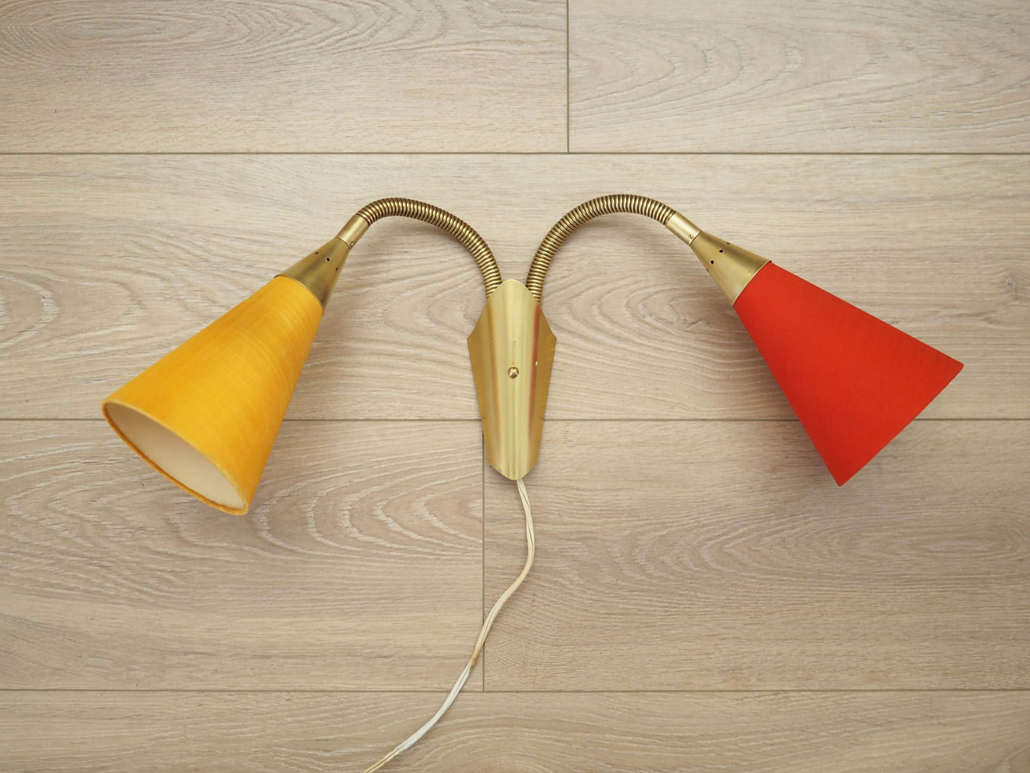 Vintage wall lamp metal textile multi-colored 1970s