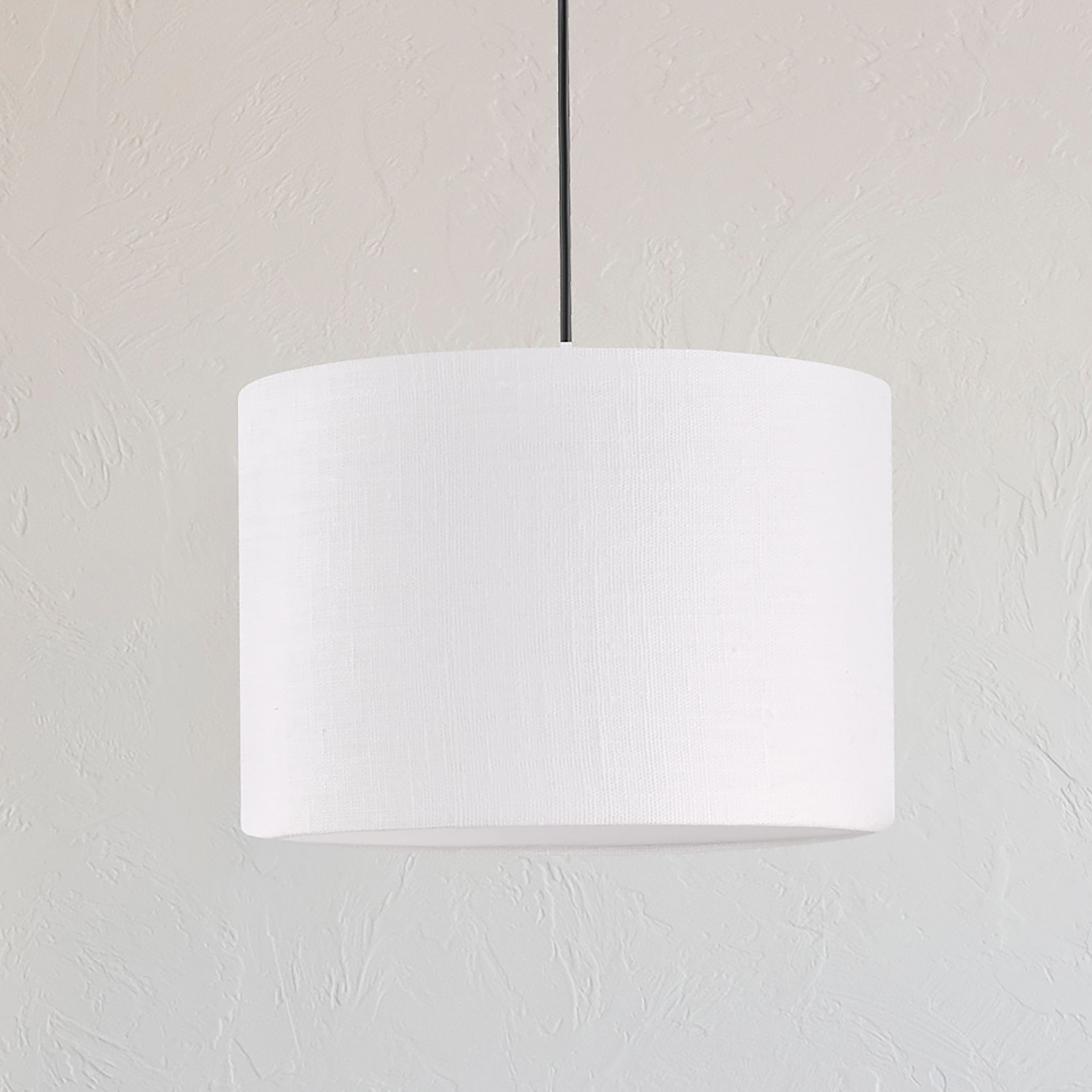 Pendant lamp Vigo linen 1-light White / Black