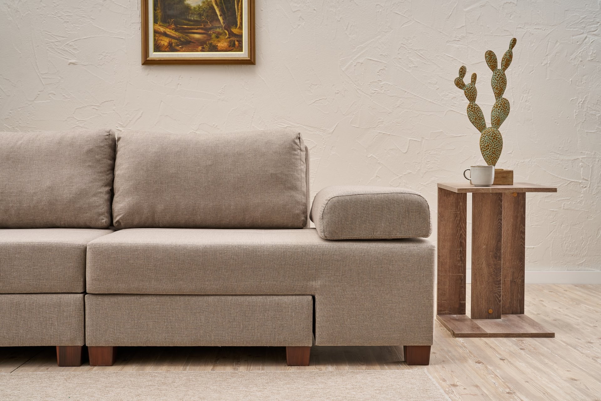 Perenna Sofa 3-Sitzer Leinen Creme