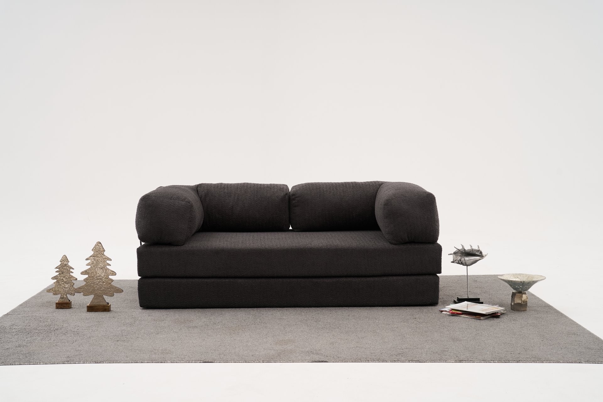 Comfort Schlafsofa 2-Sitzer Anthrazit