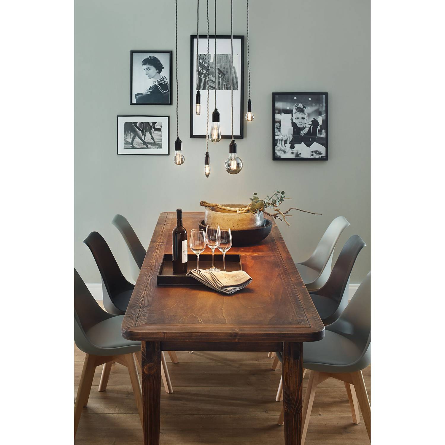 List LED-Leuchtmittel Rauchglas Metall 1-flammig