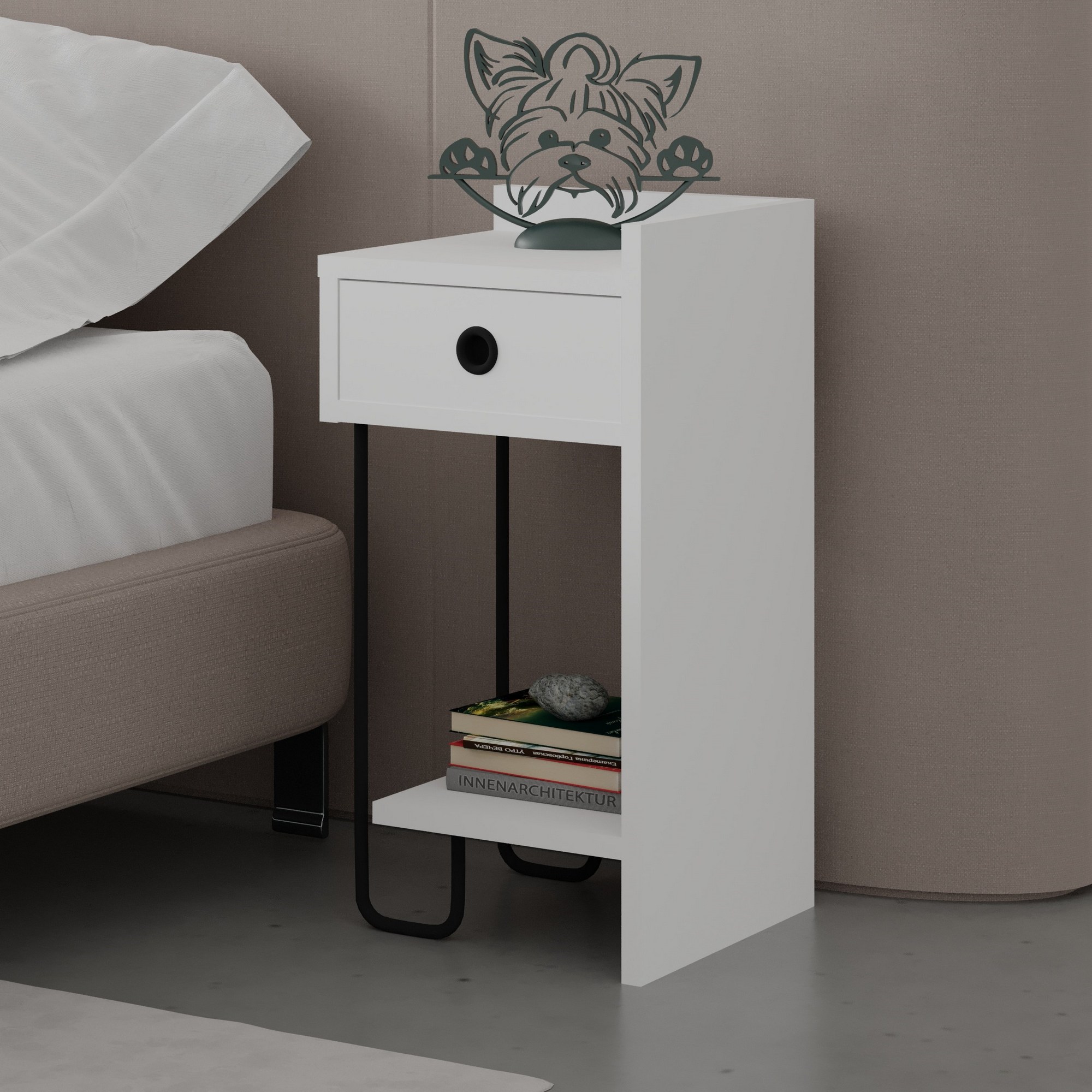 Sirius Bedside Table Right White