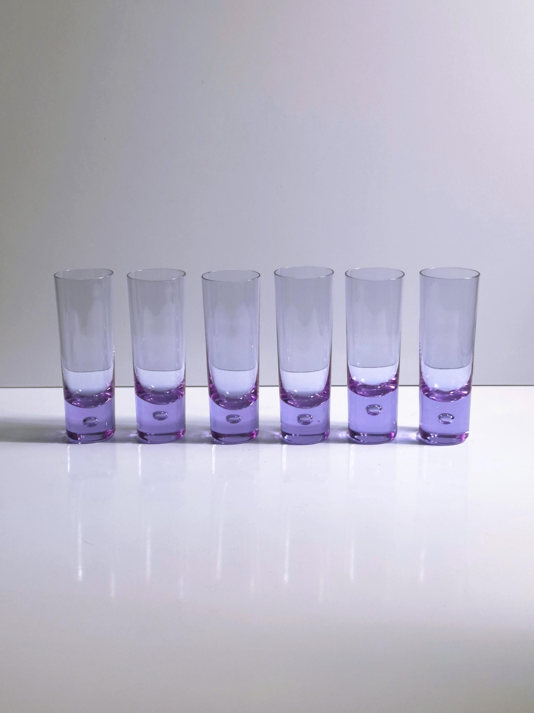 6x Vintage drinking glasses Alexandrite glass 1970s