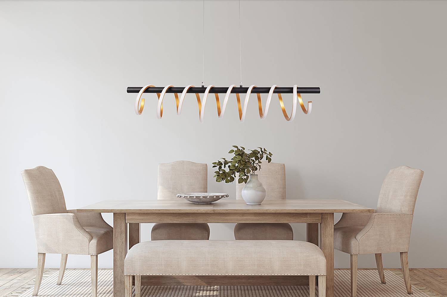 1-Flammig Belleza LED-Pendelleuchte Eisen Acrylglas Gold 