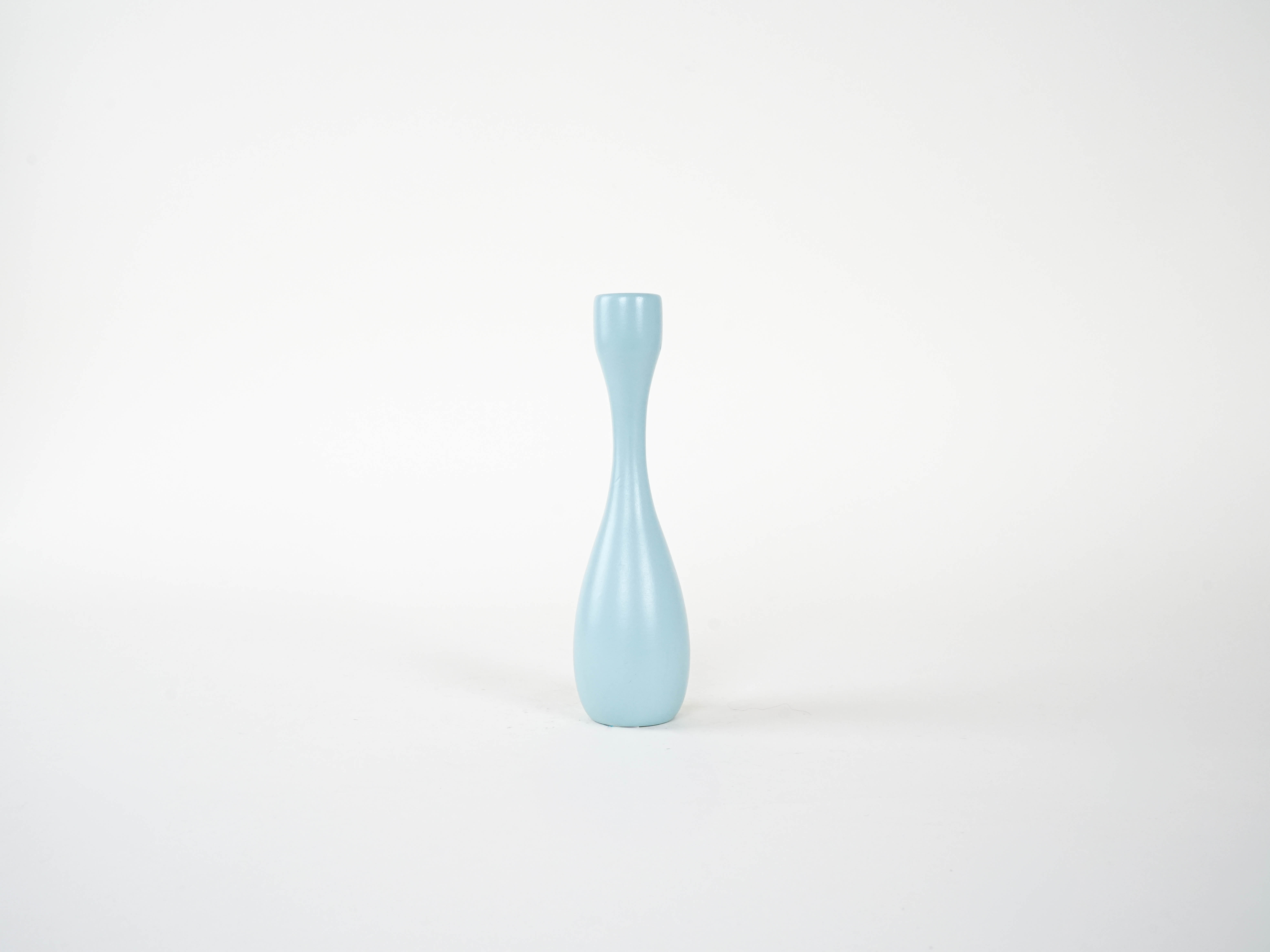 Candlestick 1970s Pastel Blue