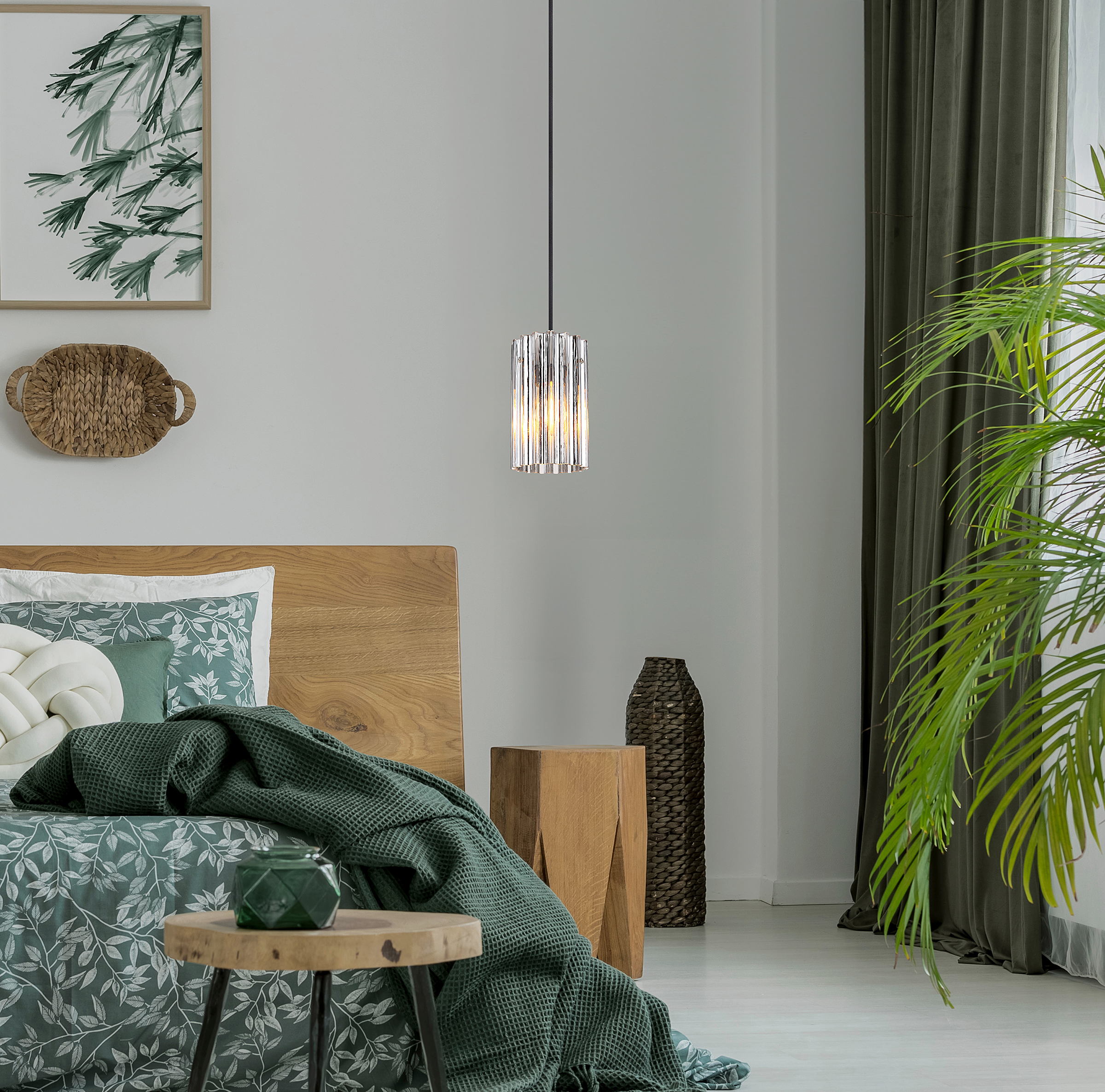 1-Flammig Cayden Typ C Pendelleuchte Klarglas Eisen