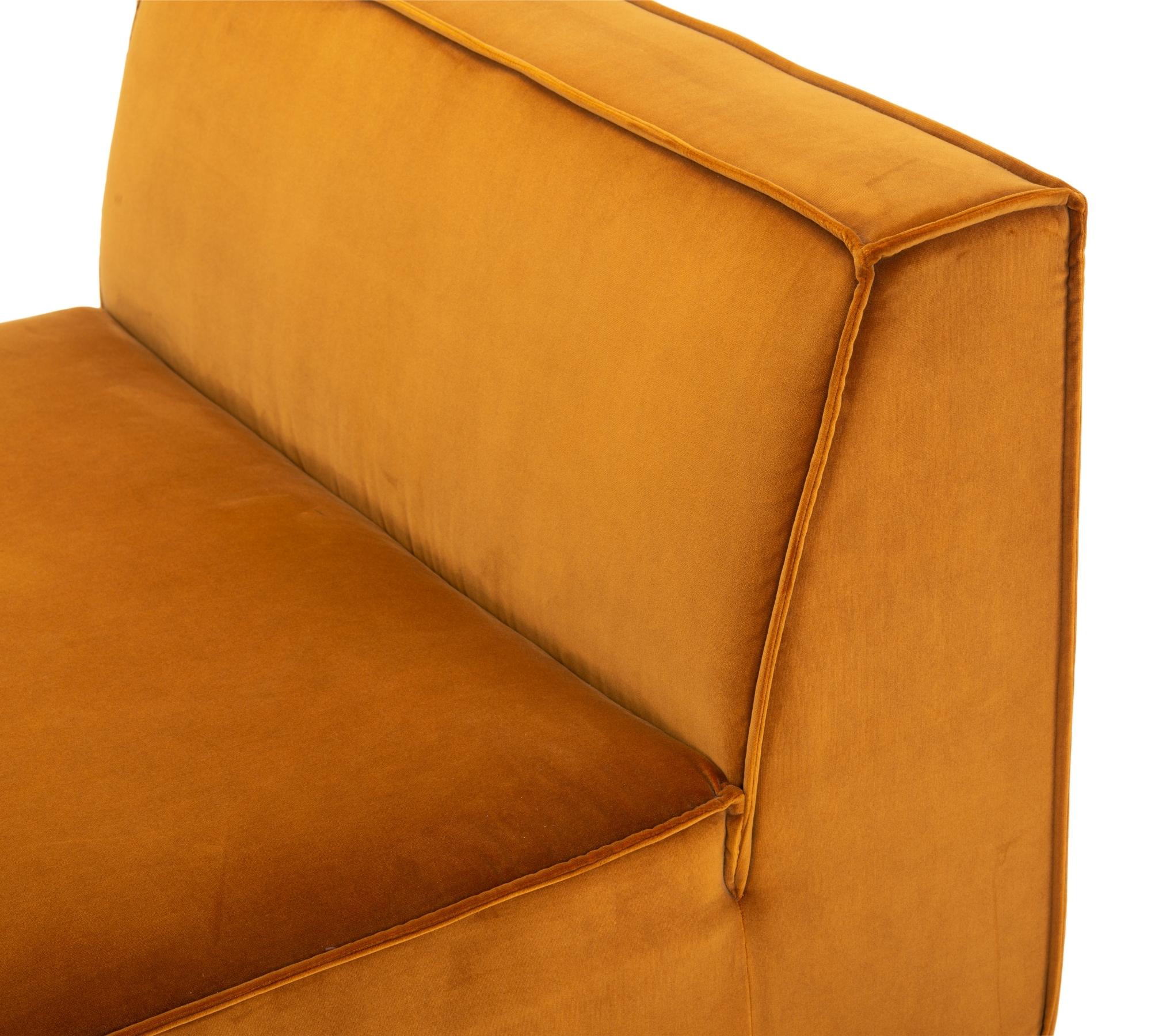 Dane 1-Sitzer Eckmodul Rechts Velour Matt Amber