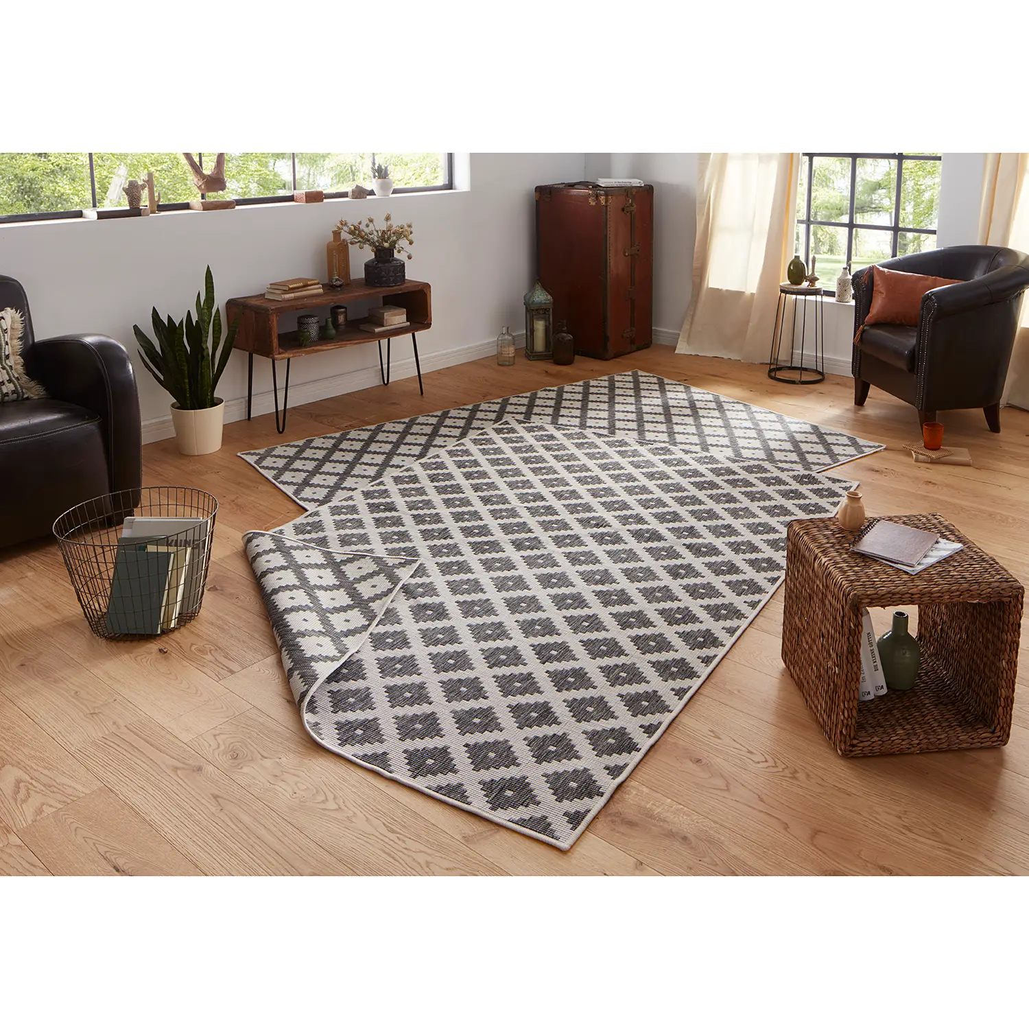 Nizza In-/Outdoorteppich Grau