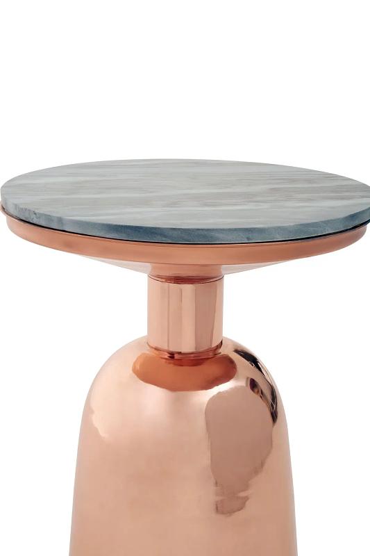 Amira Black Marble Top Kupferfuß Beistelltisch

