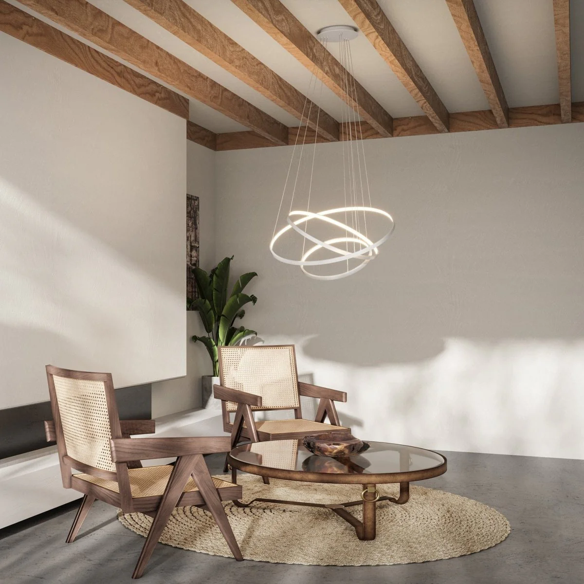 Ring-shaped LED pendant lamp OUREA White