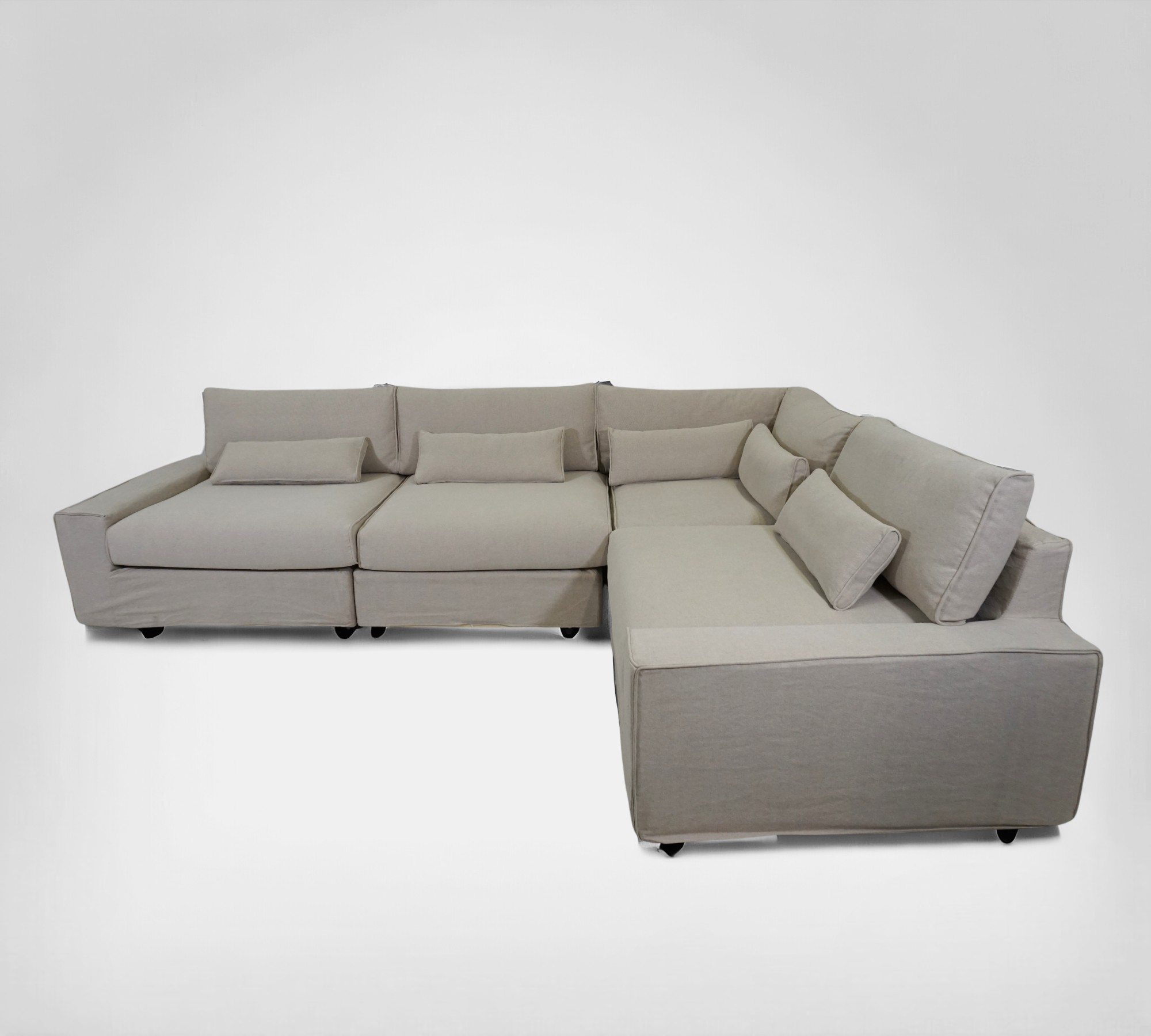 Trent Ecksofa Baumwolle Leinen Creme