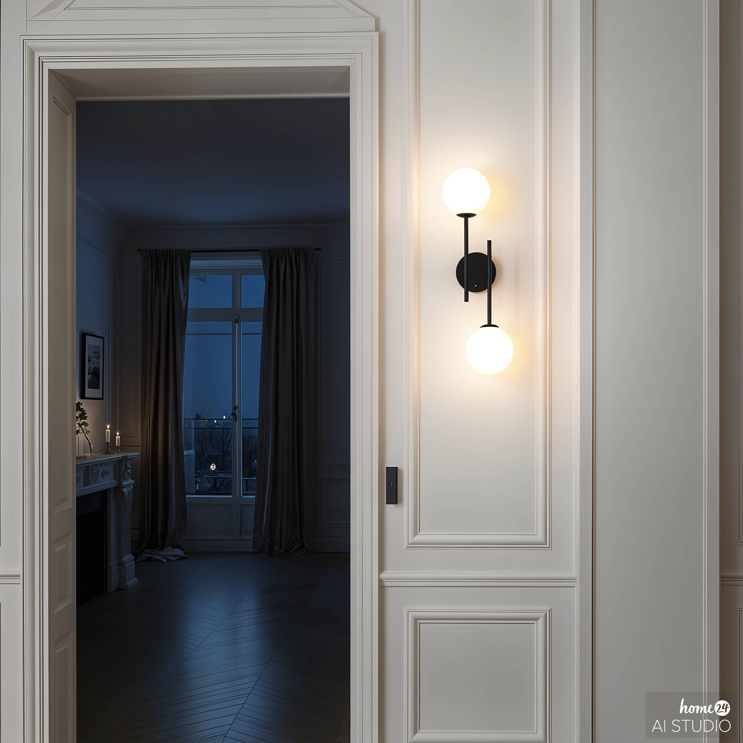 2-Flammig Rigi Akku-Wandleuchte 3-Stufen-Dimmer Weiß