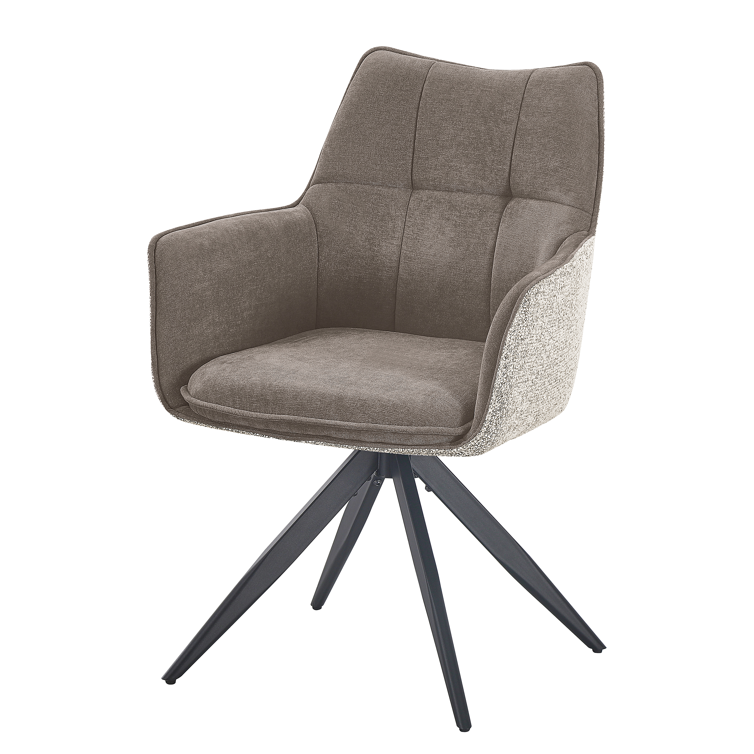 2x SUGRA Armlehnenstuhl-Set Drehbar Grau Beige