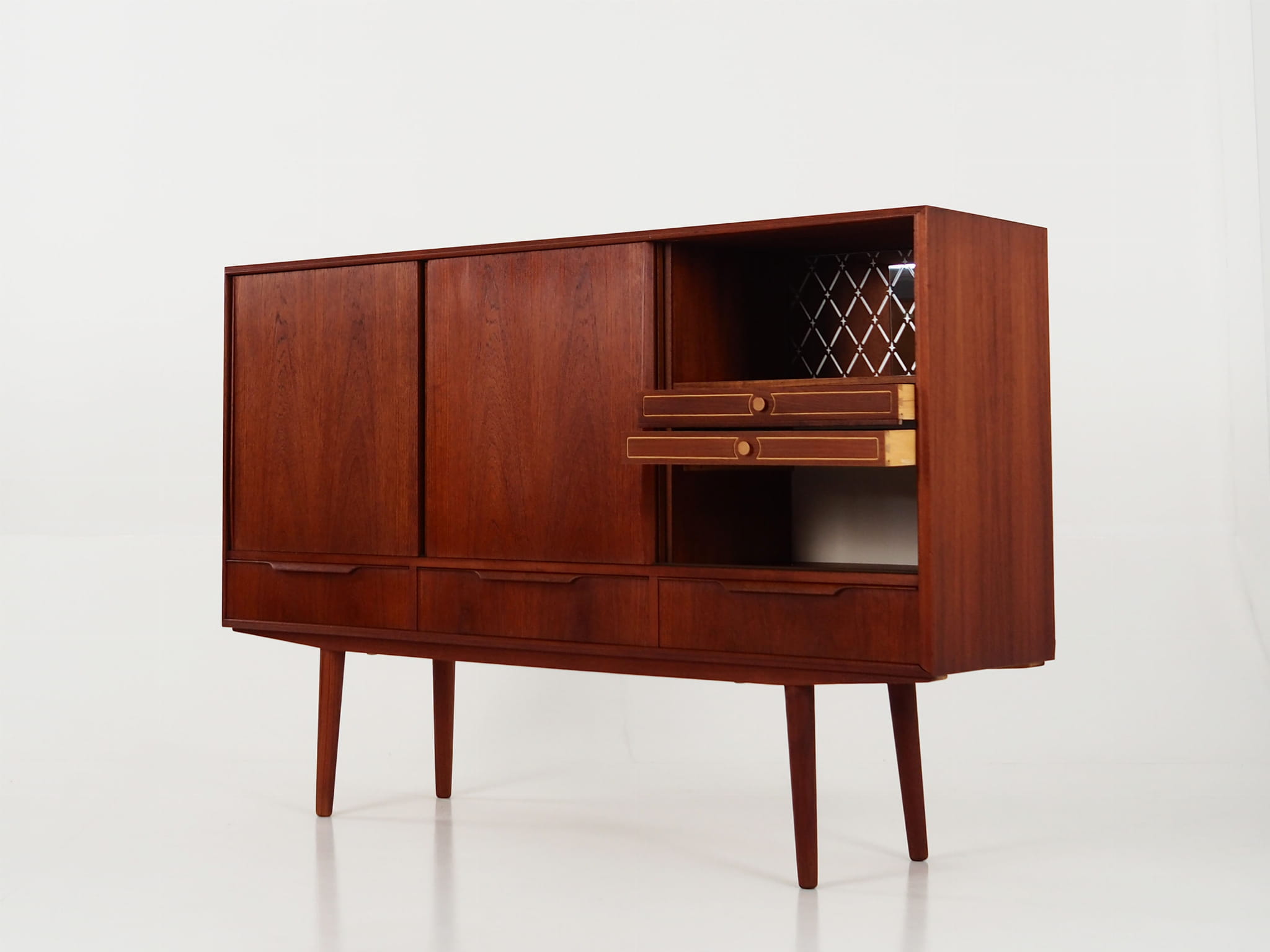 Highboard Teakholz Braun 1960er Jahre