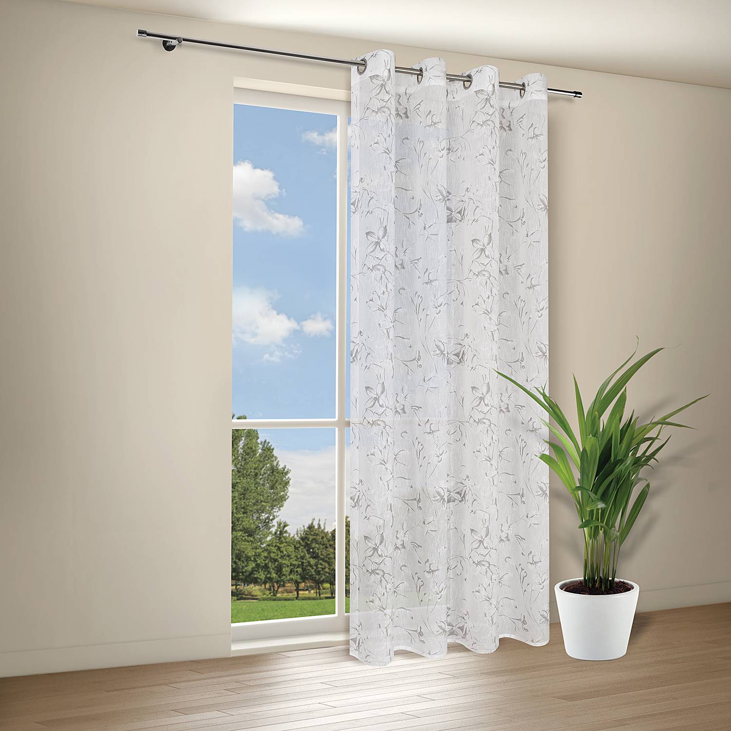 Ösenschal Rurun Polyester Weiß
