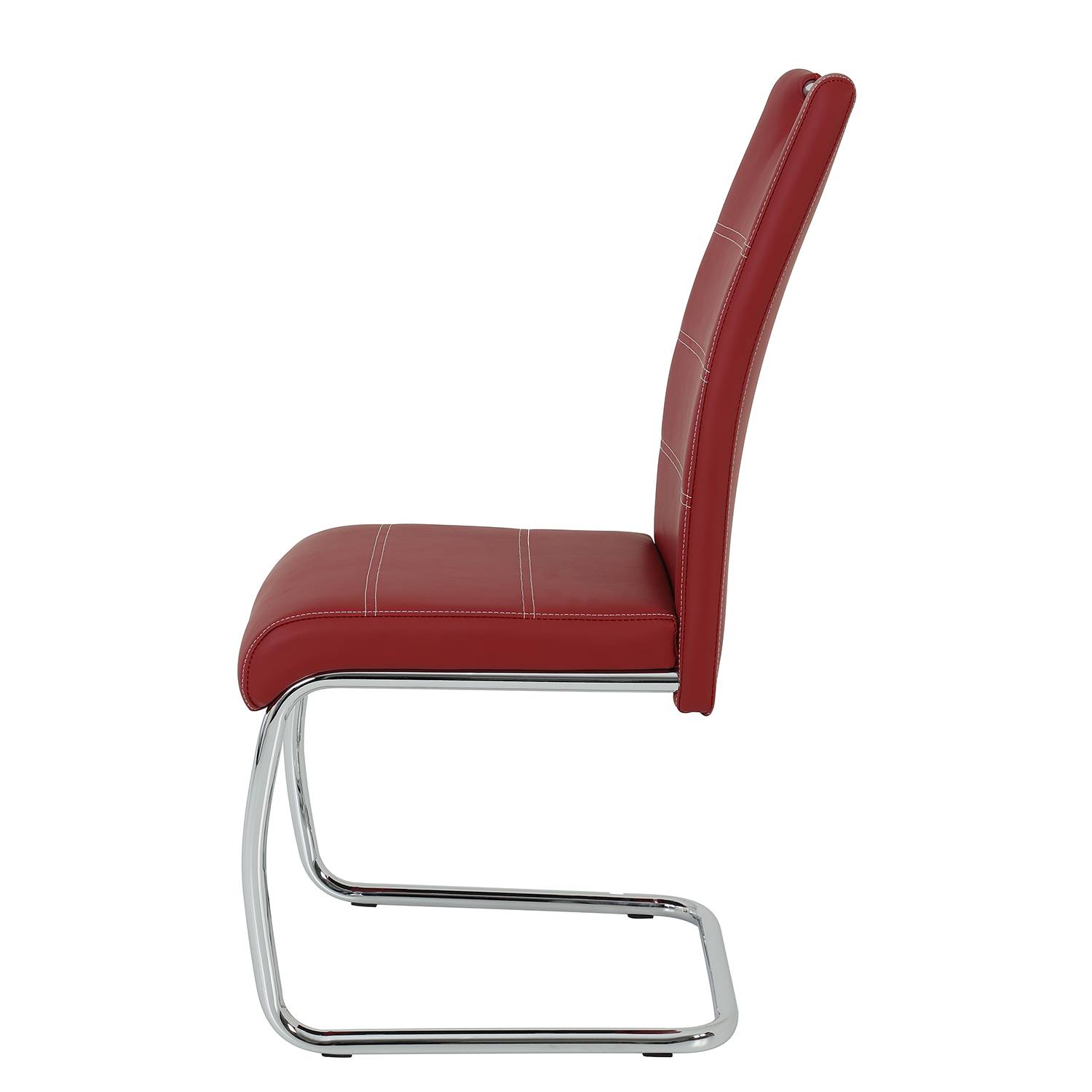 2x Freischwinger La PazKunstleder Metall Chrom Bordeaux