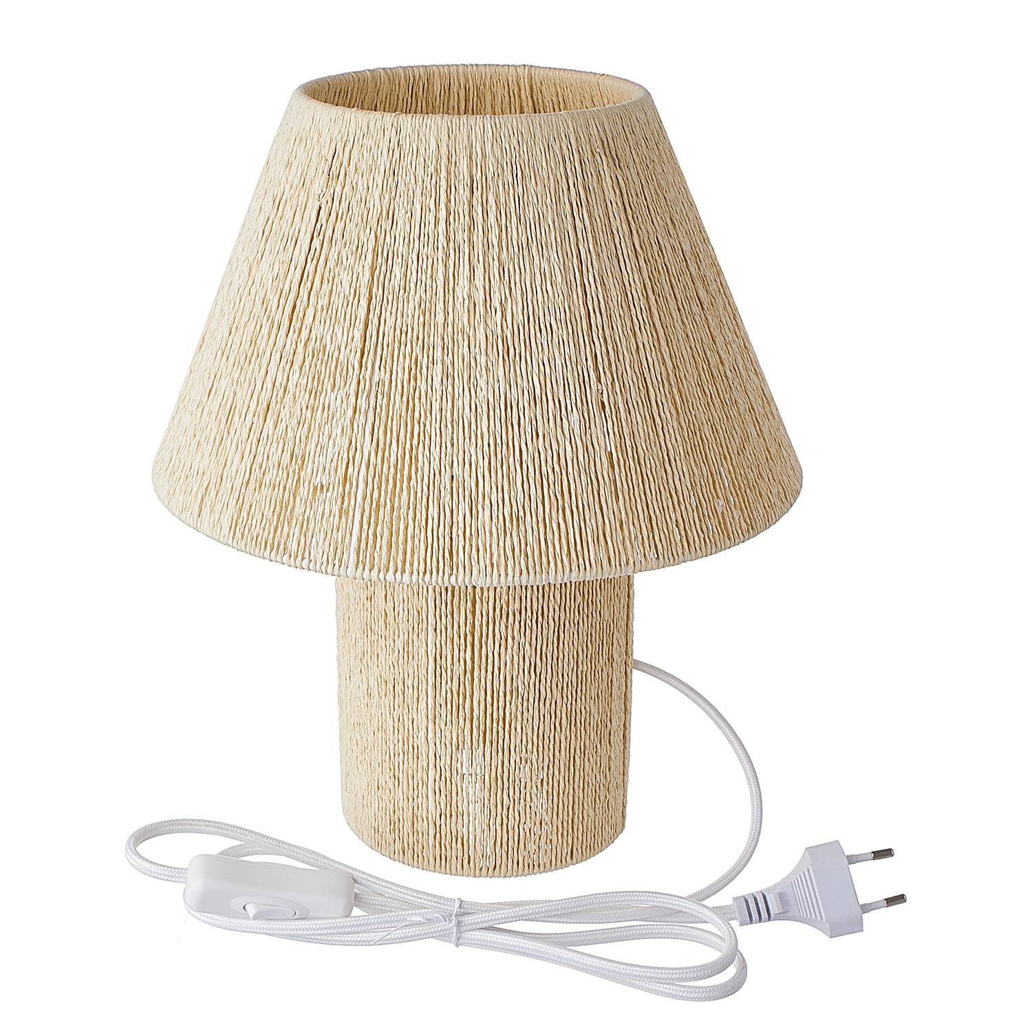 Tischleuchte WEAVER Papiergeflecht Metall Beige