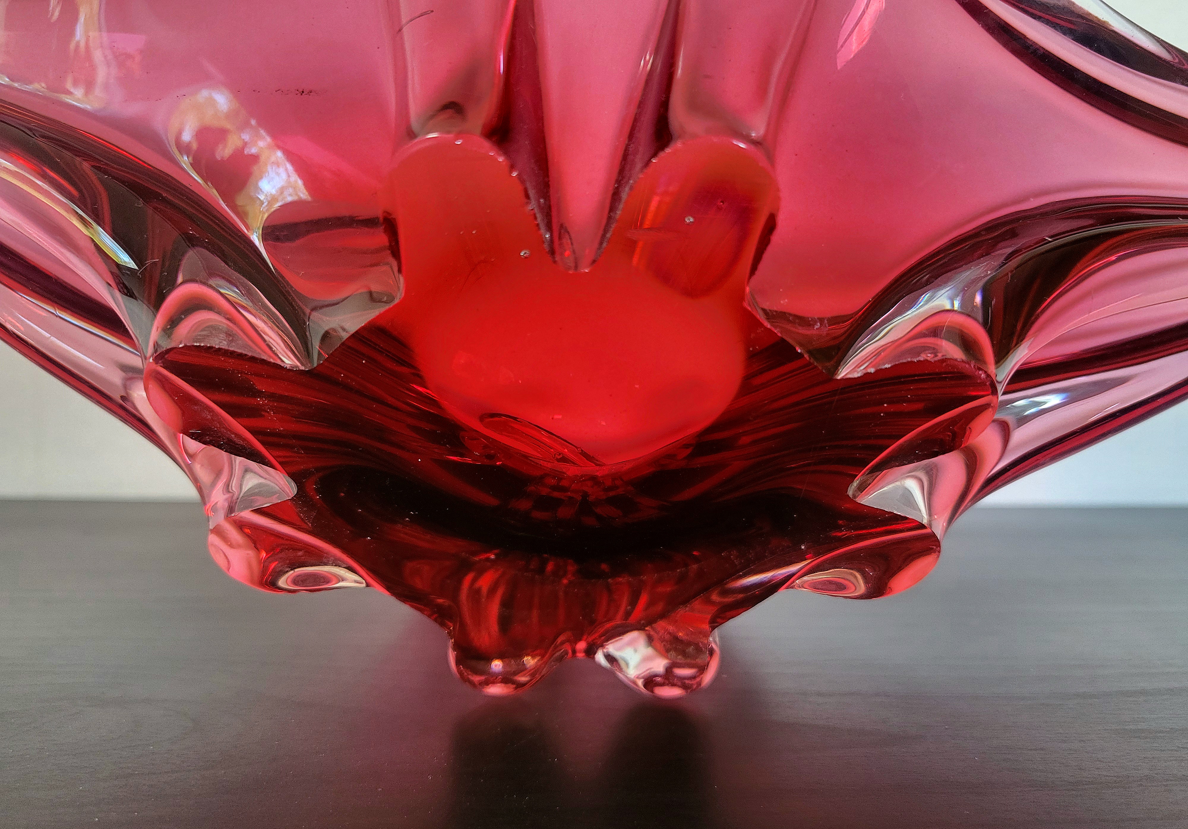 Sommerso Schale Muranoglas Rosé von Flavio Poli