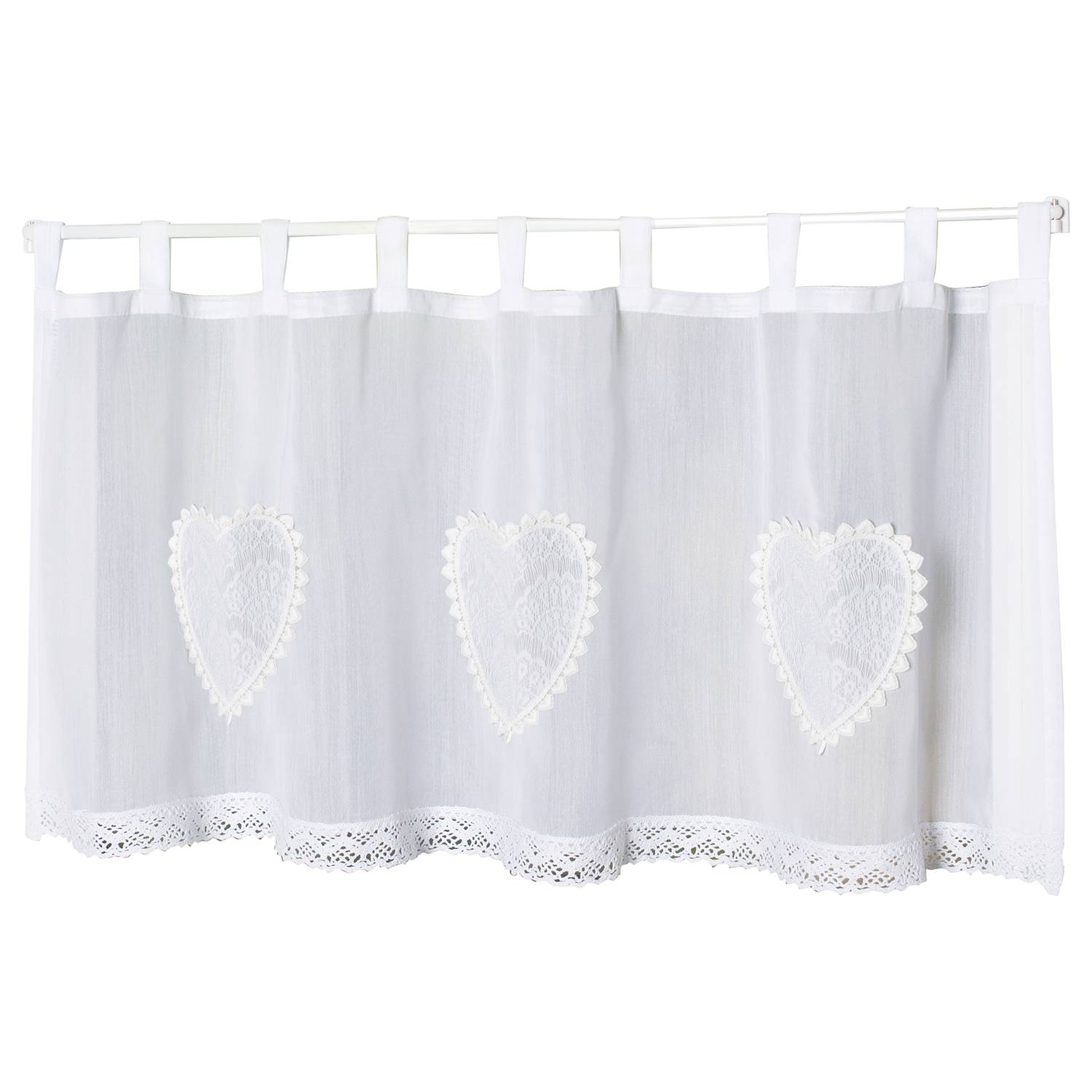 Fertiggardine Corazon Polyester Weiß 90 x 30 cm