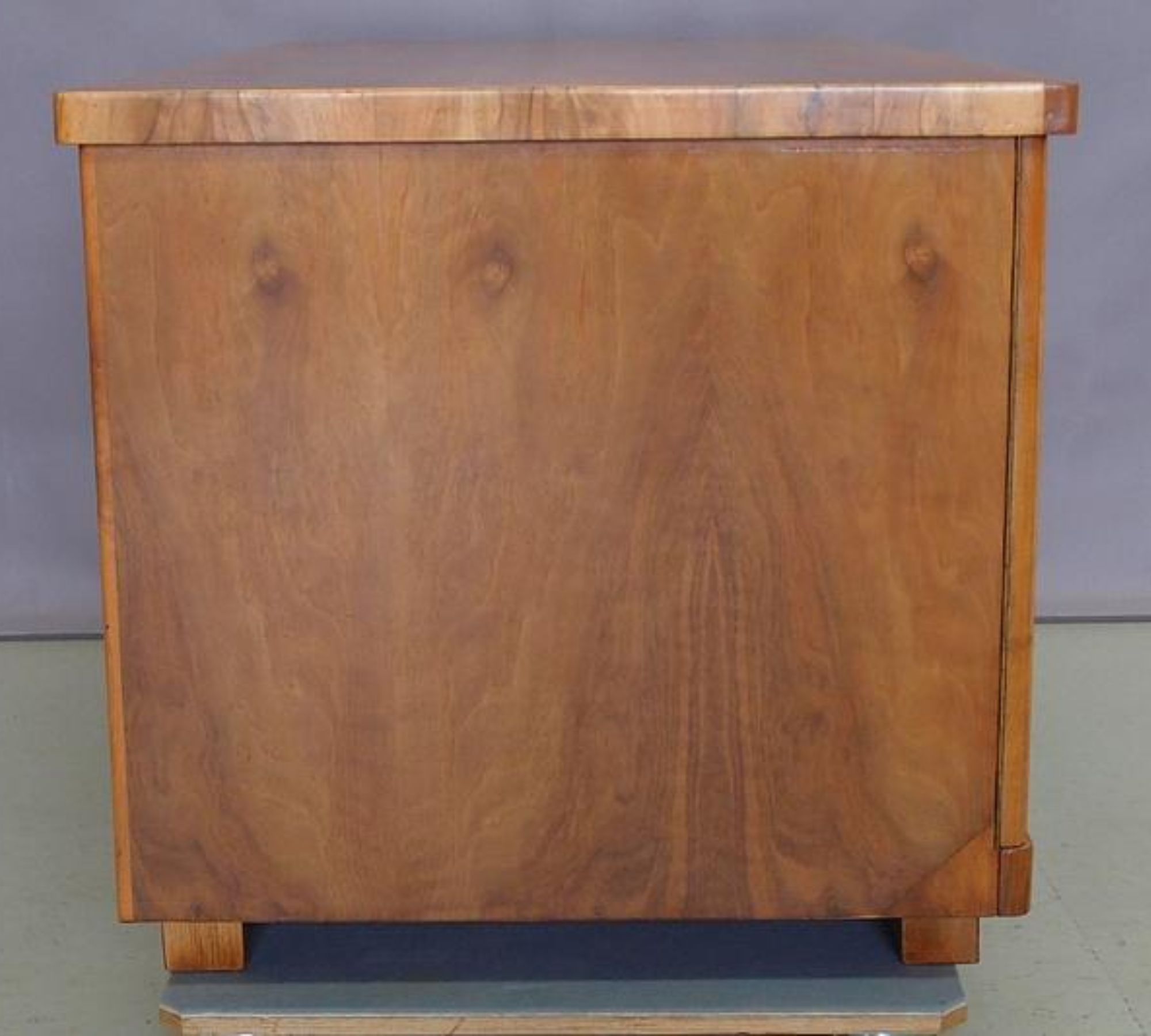 Vintage Schreibtisch Nussbaumholzfurnier Braun 1960er Jahre