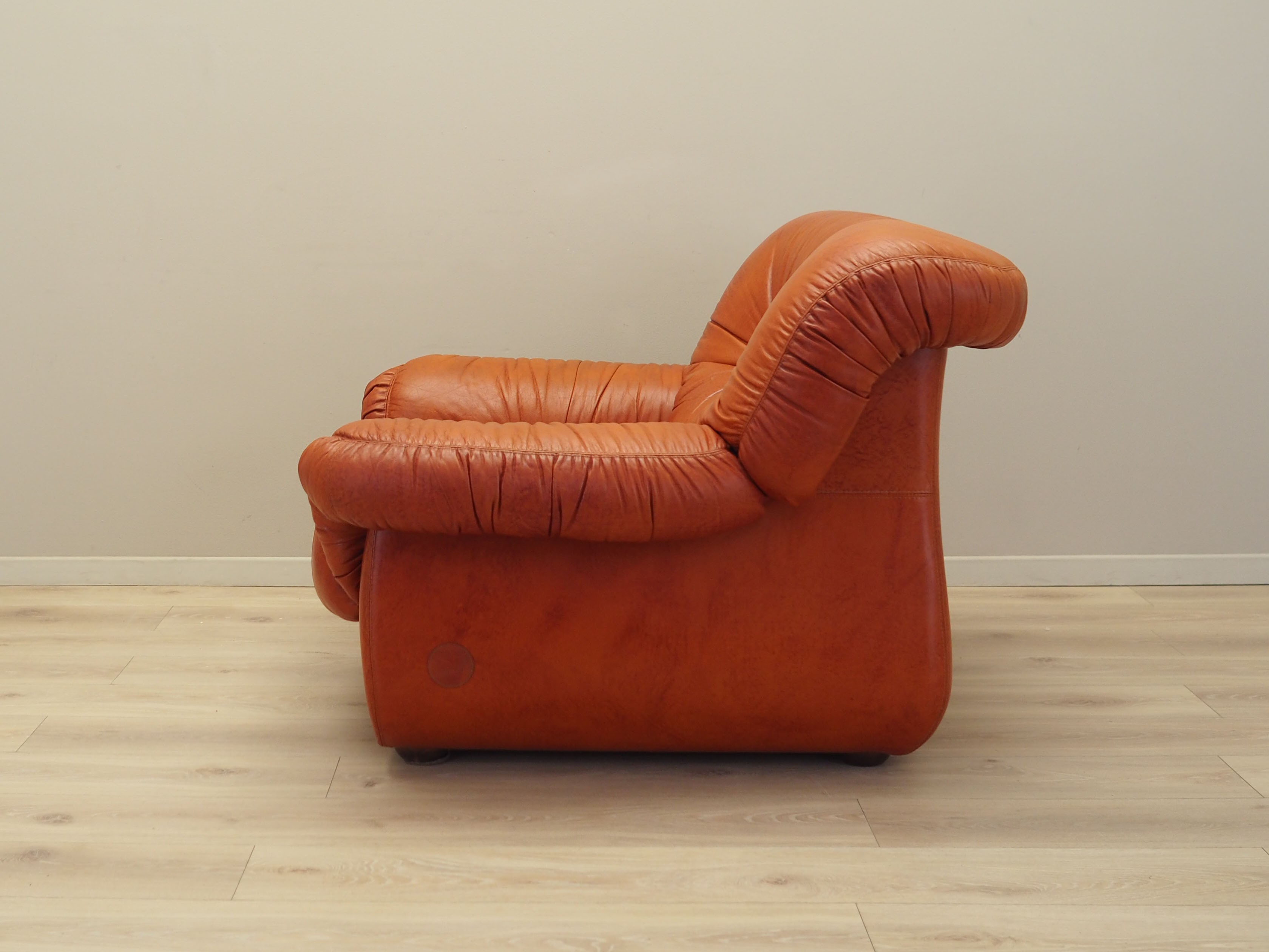 Sessel Leder Braun 1970er Jahre