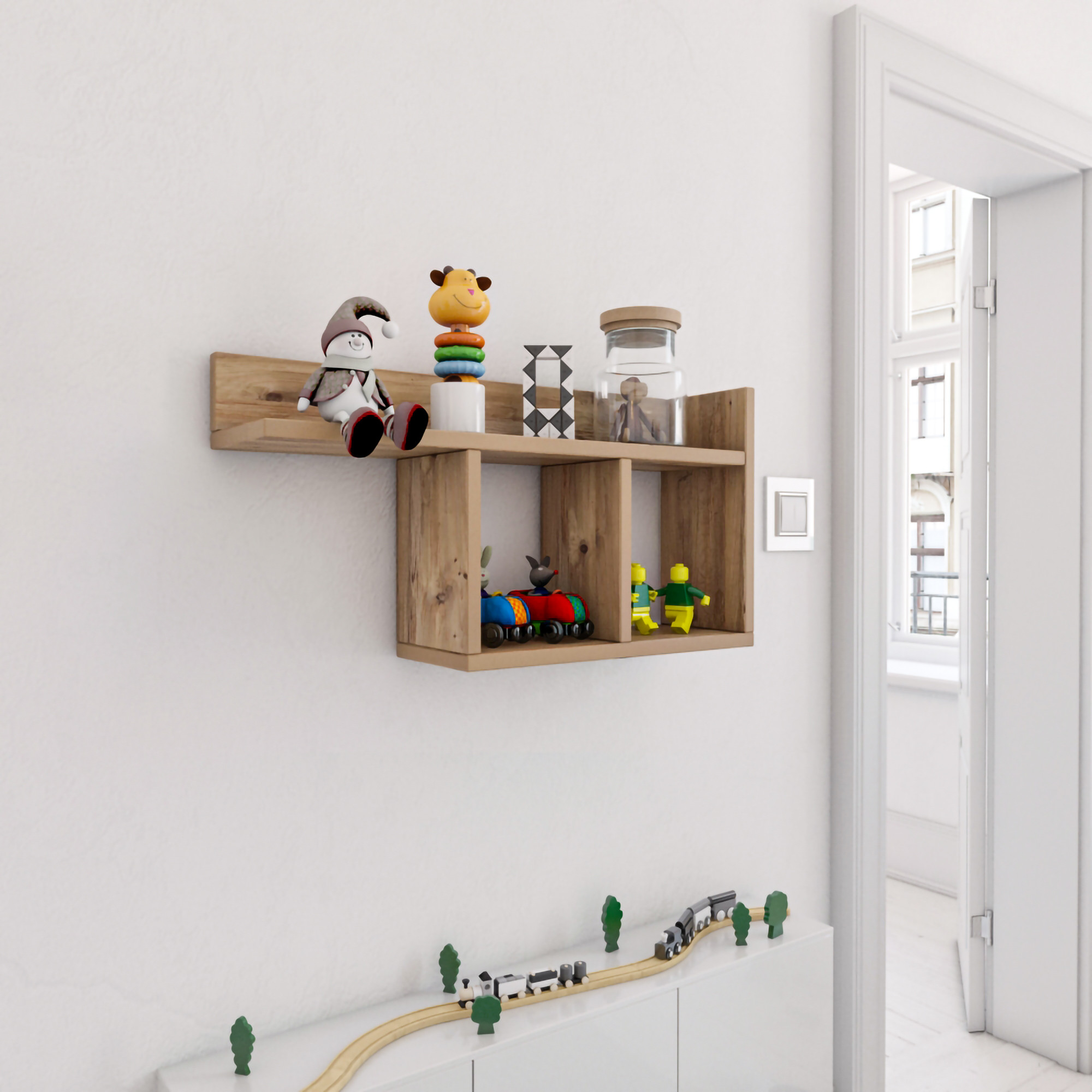 Room shelf wood veneer