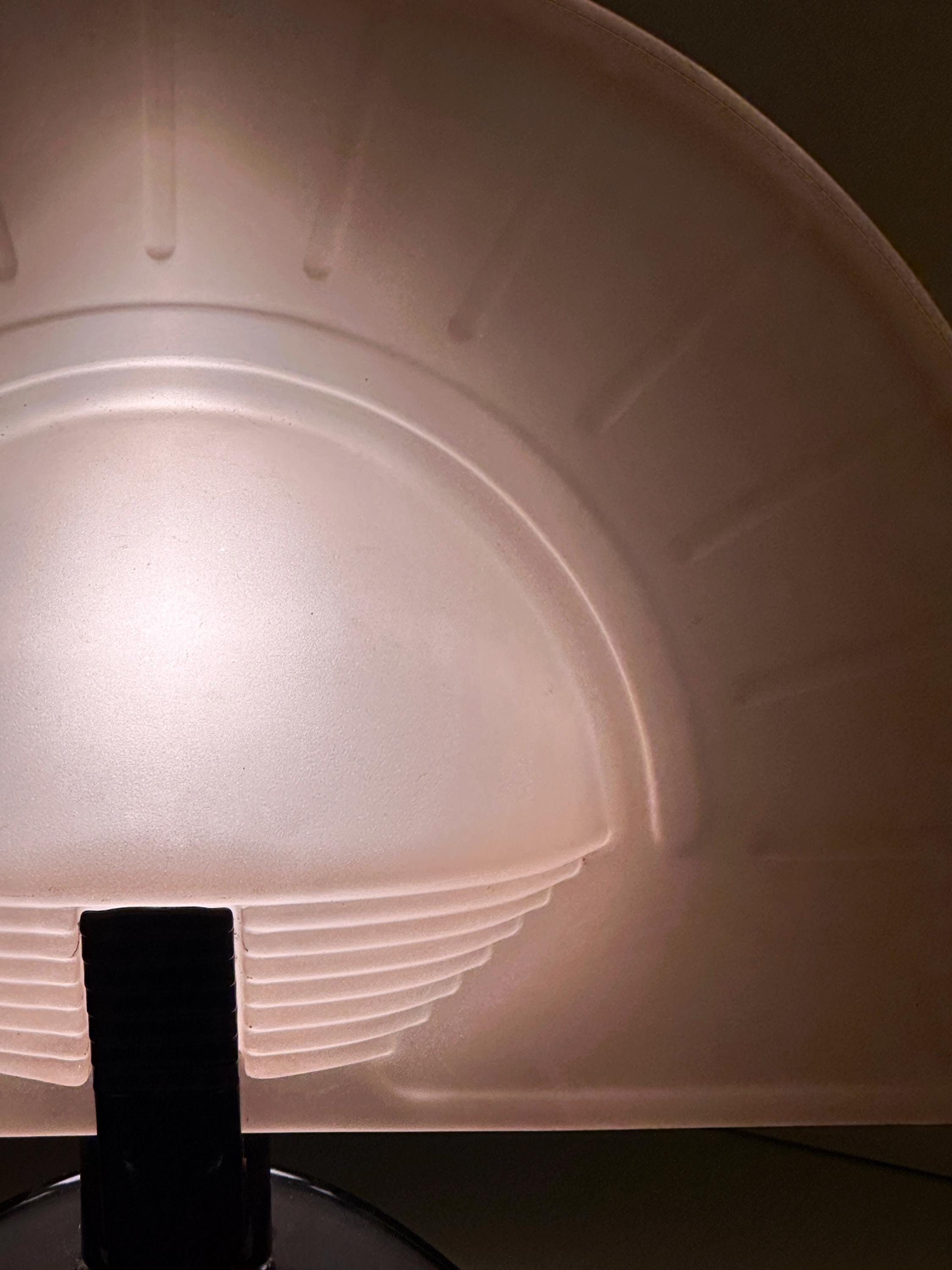 Vintage Art Deco Table Lamp Glass 1980s