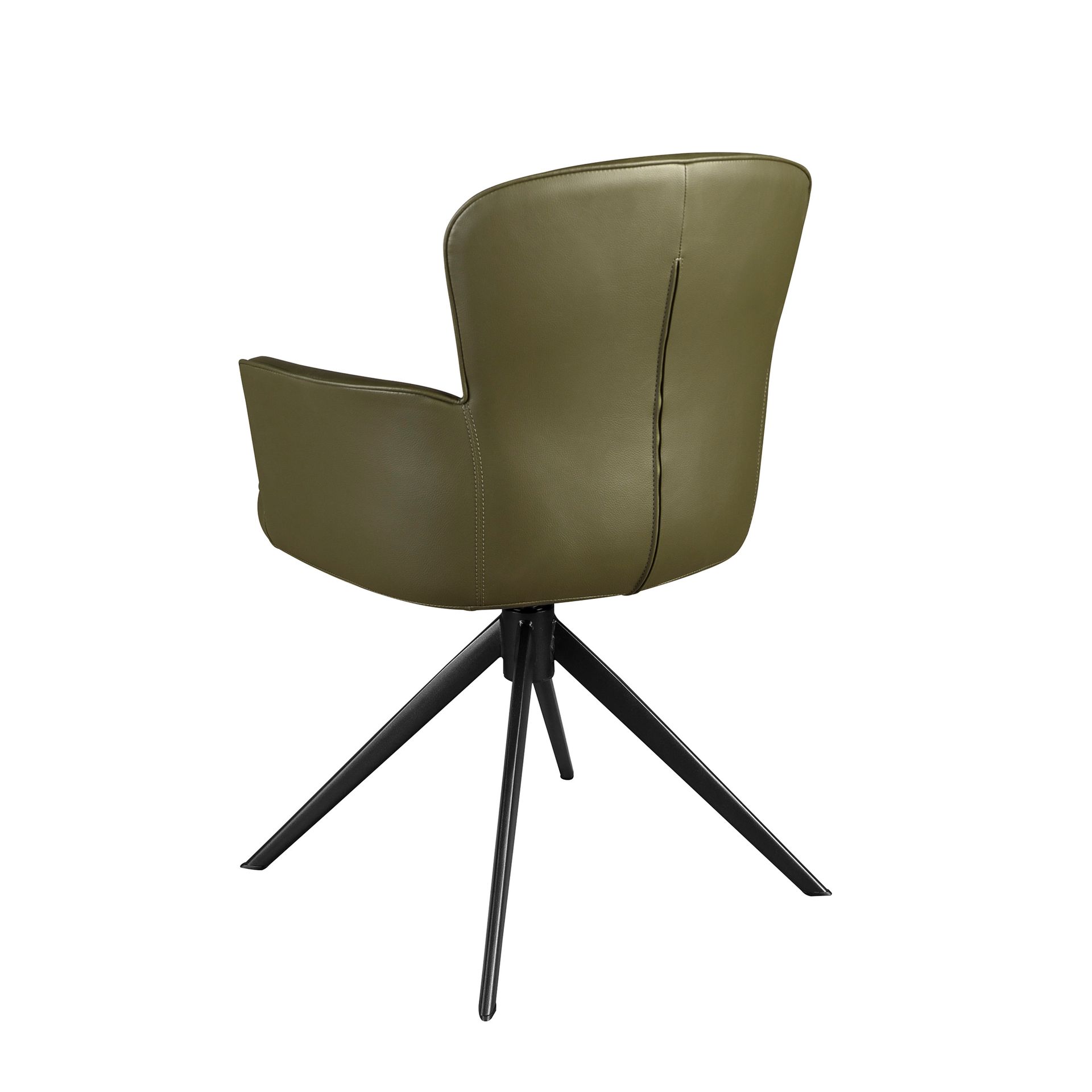 Swiveling chair faux leather green