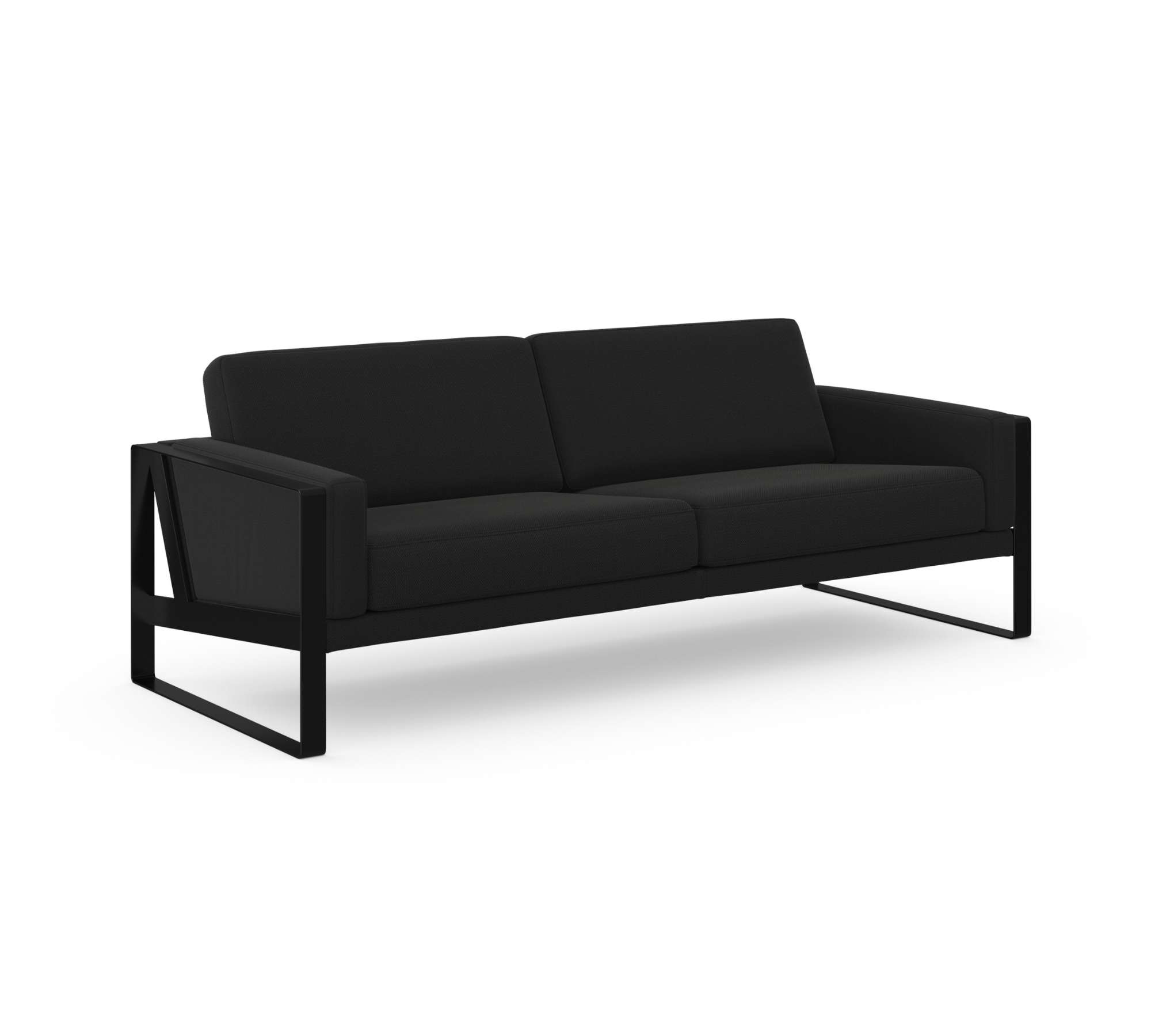 Frame Sofa 3-Sitzer Textil Schwarz