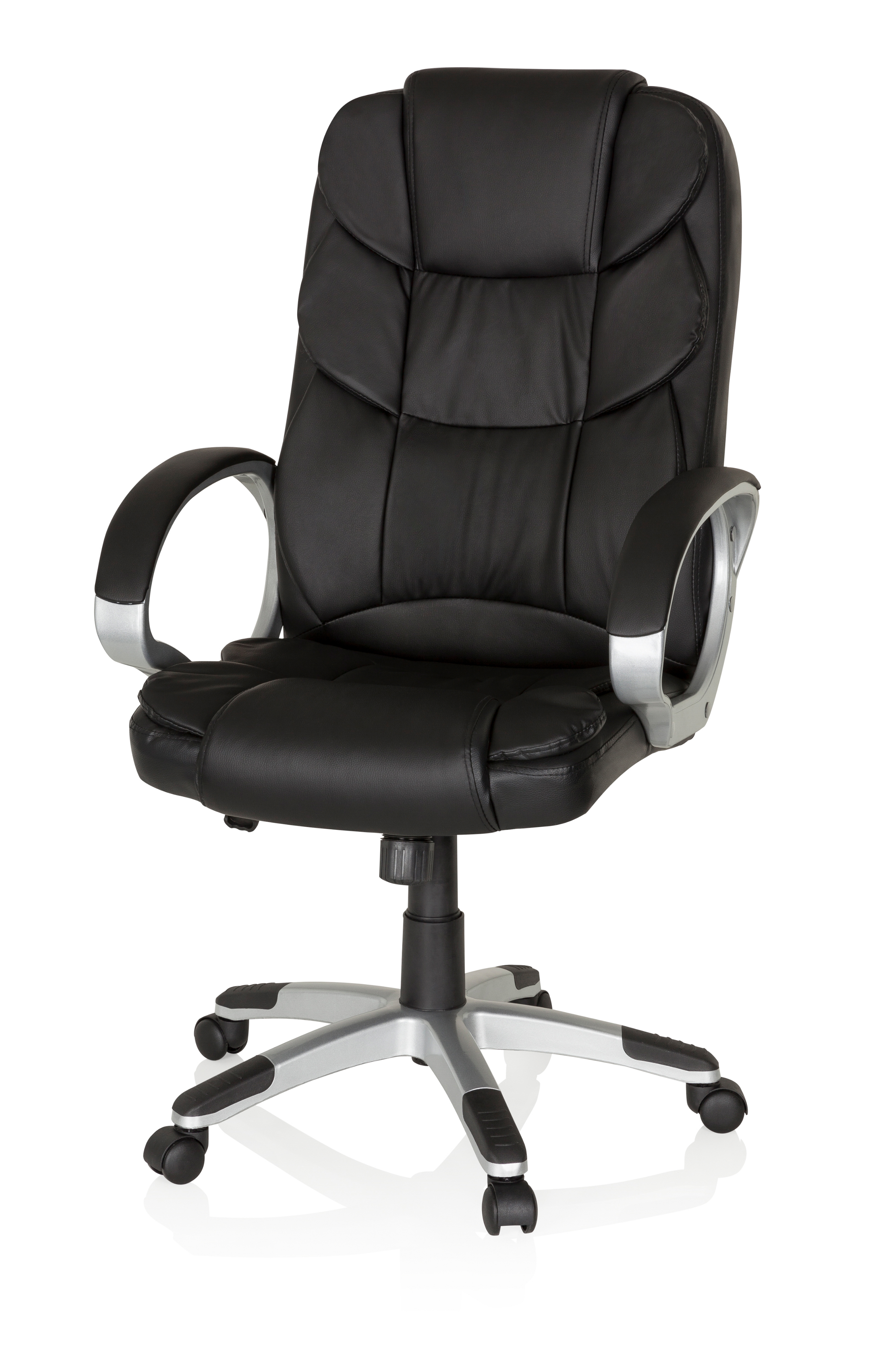 Poltrona direzionale in similpelle nera