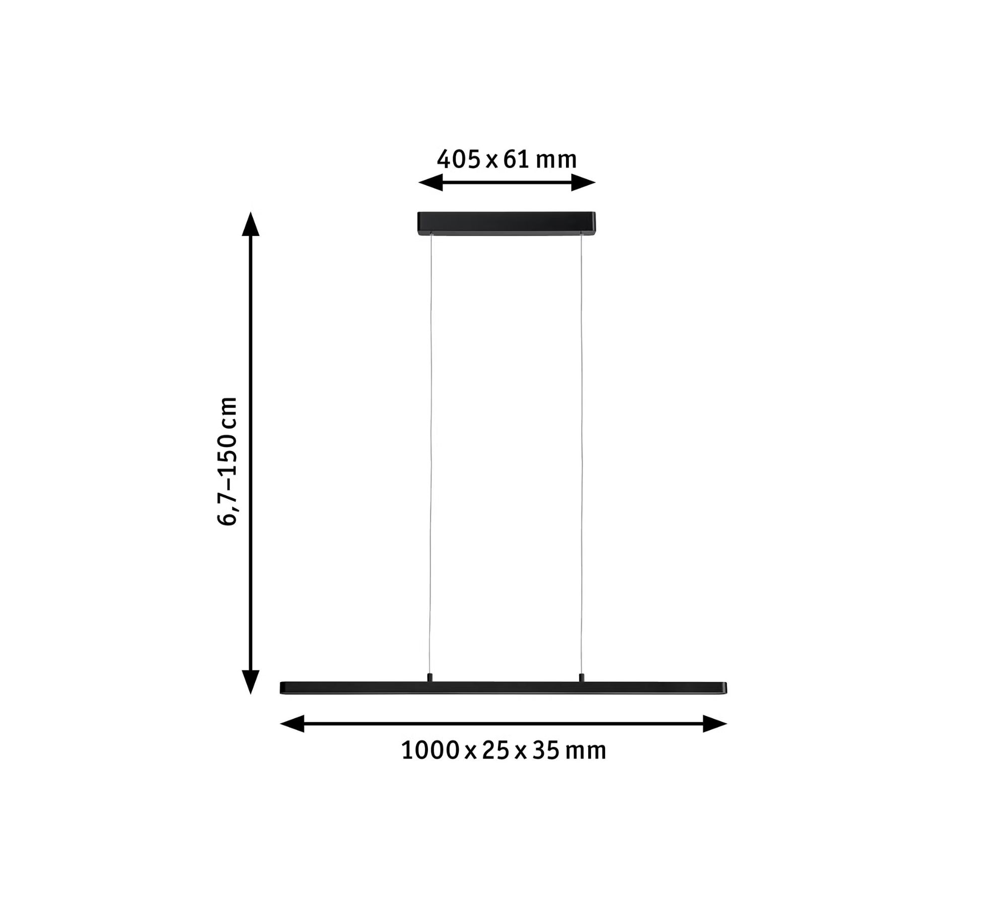 Pendelleuchte 1-flammig Metall Schwarz