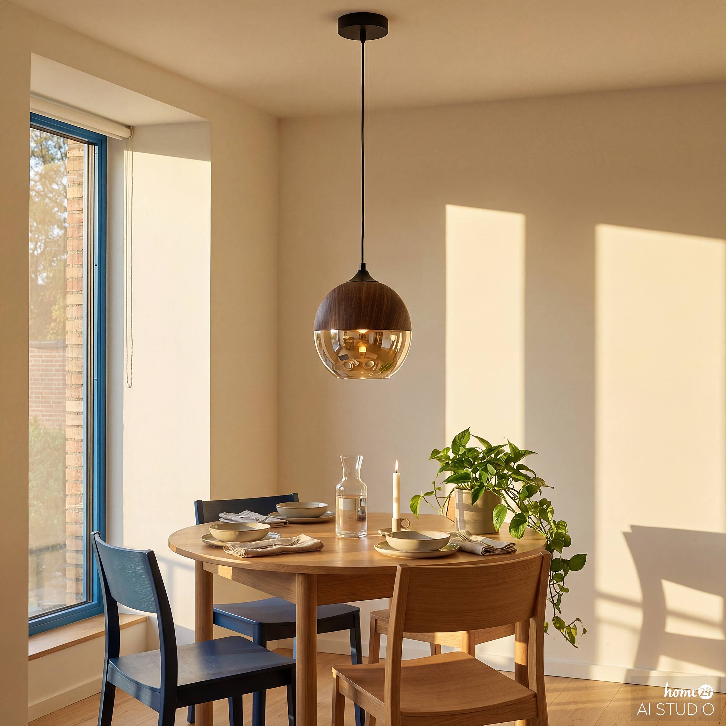 Kavon Spherical Pendant Light 1-bulb Colored Glass Iron