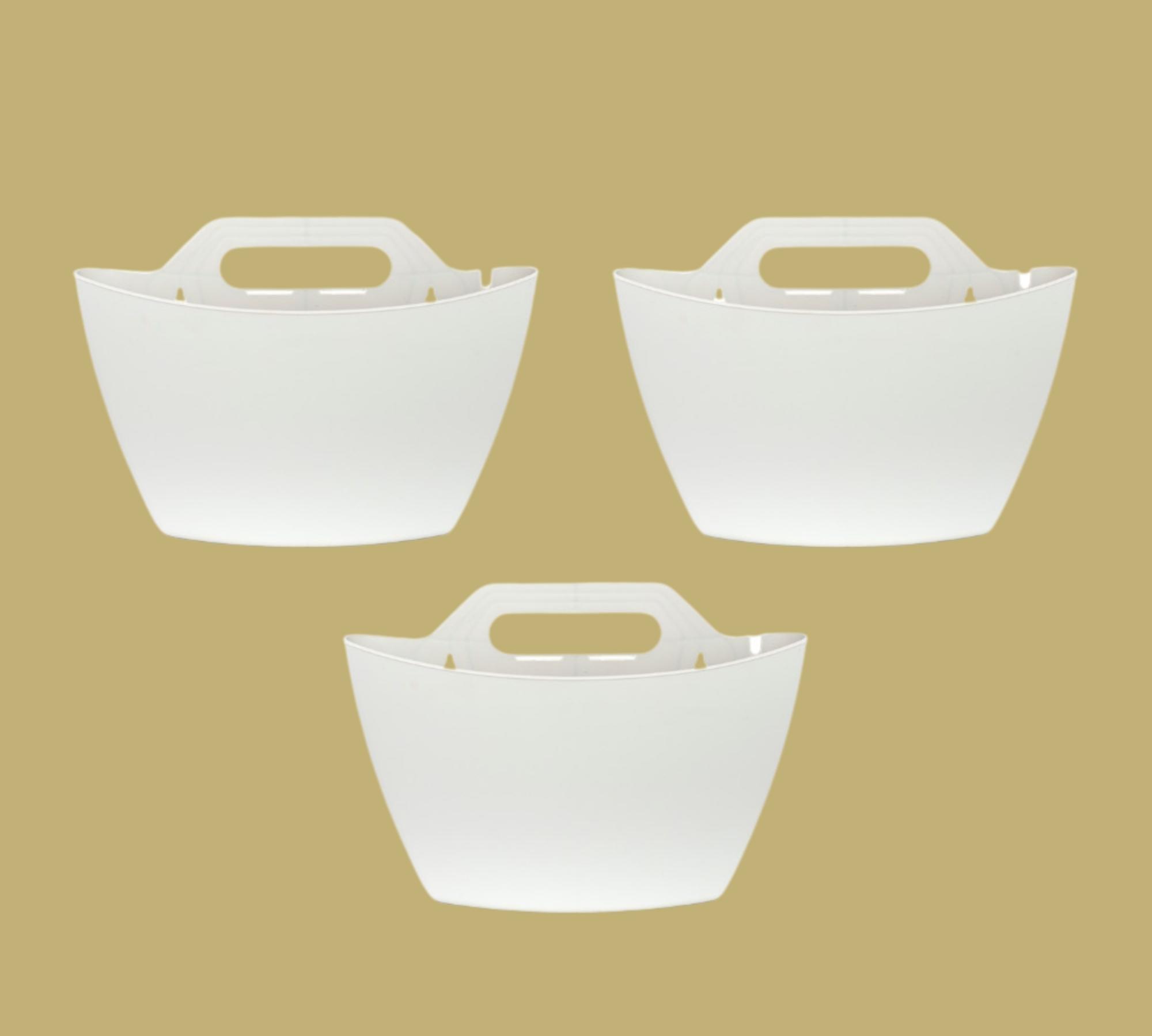 3x Wall Flower Pot Set White Vertical Garden 100% Recycled