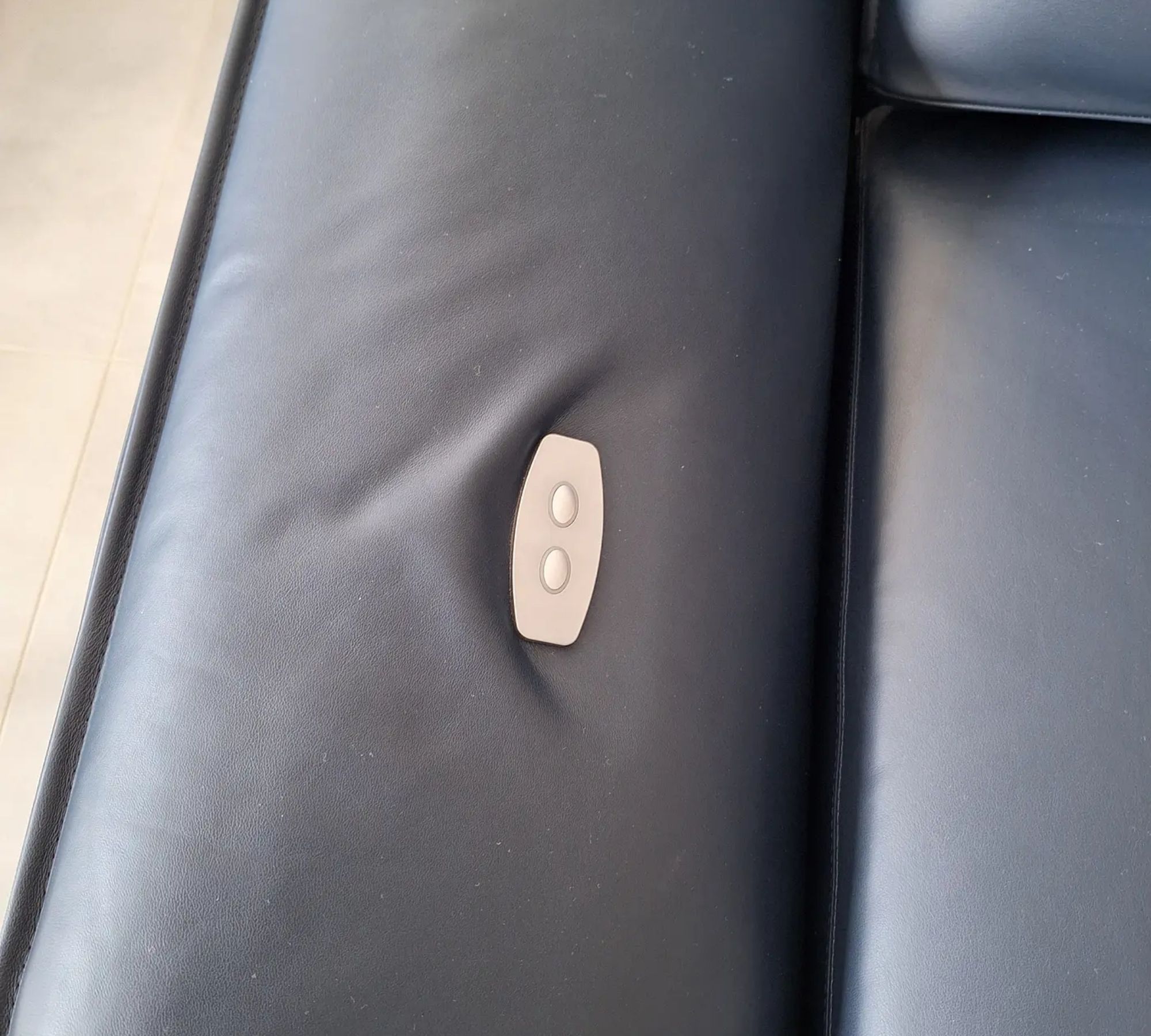 2x Sofa 2,5-Sitzer Leder Dunkelblau