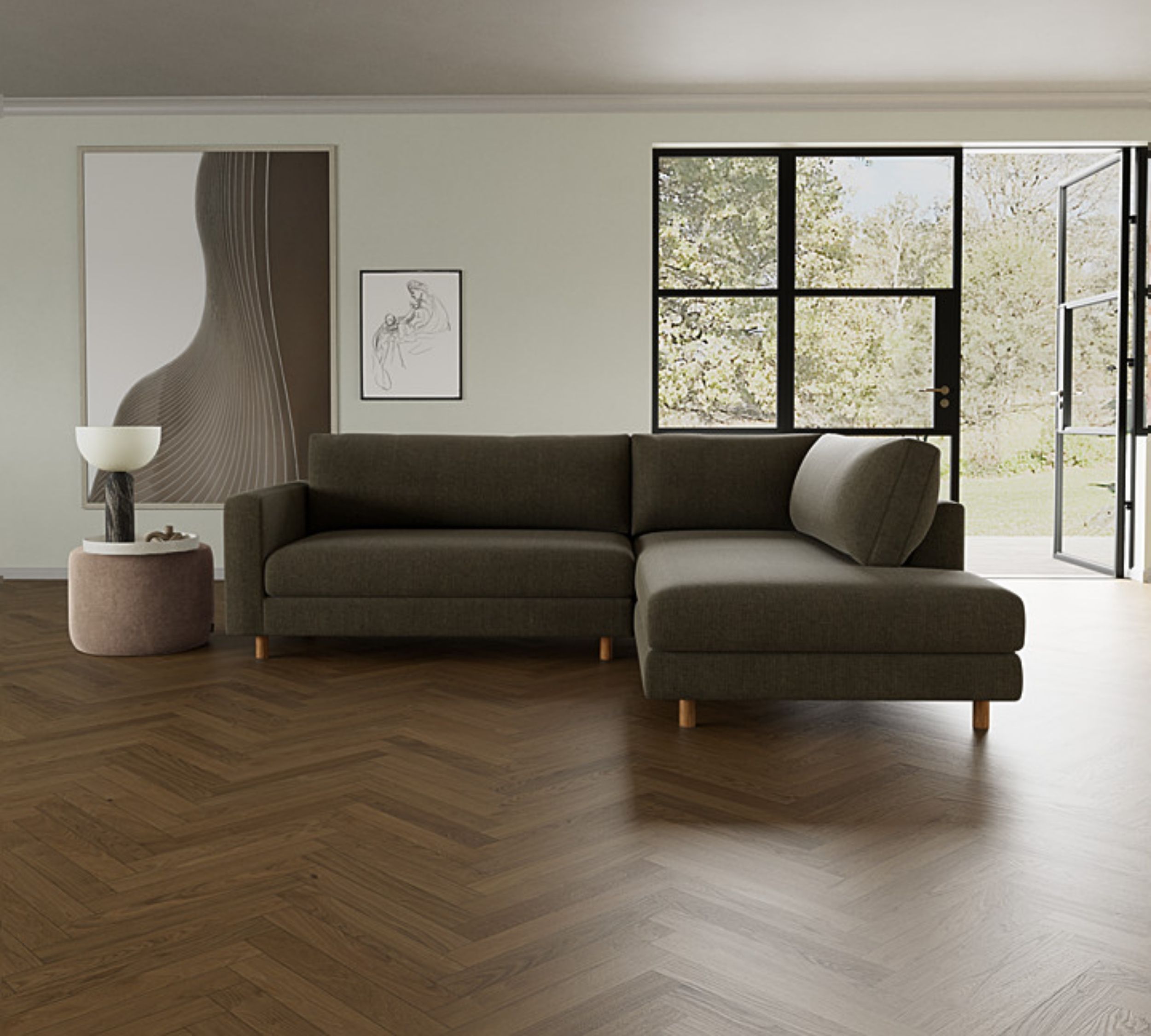 Douglas Sofa Récamiere Rechts Free Sage Kordstoff