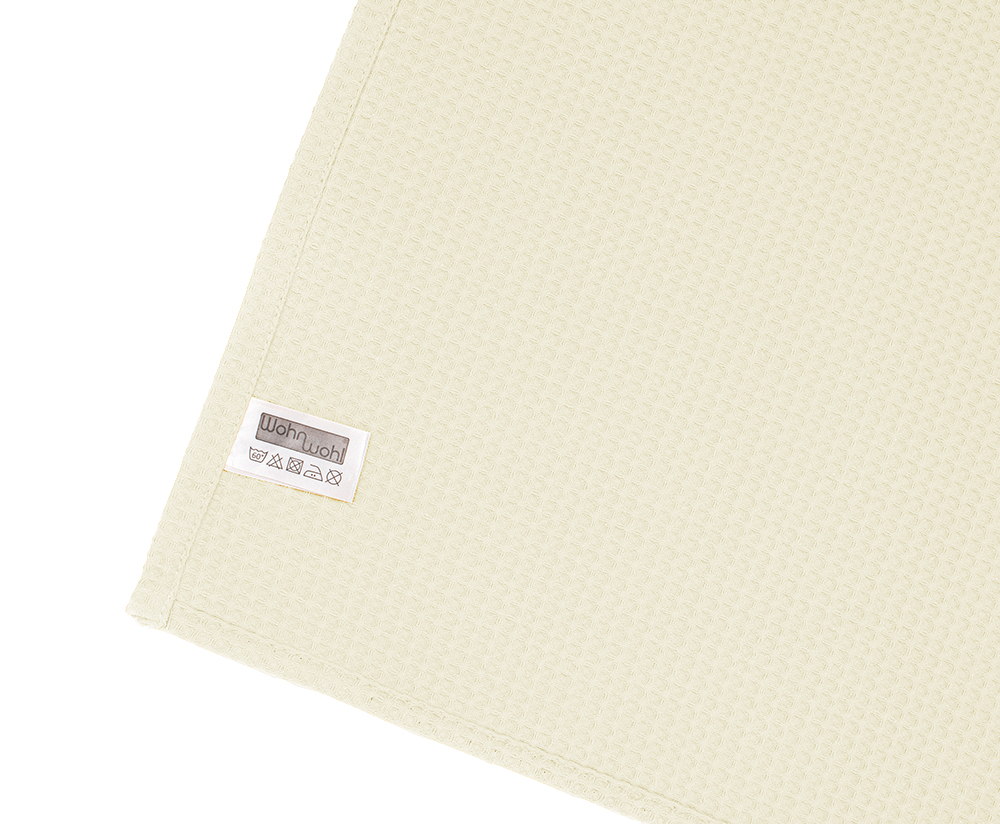 Leichte Decke aus Waffelpiqué 100% Baumwolle Creme King